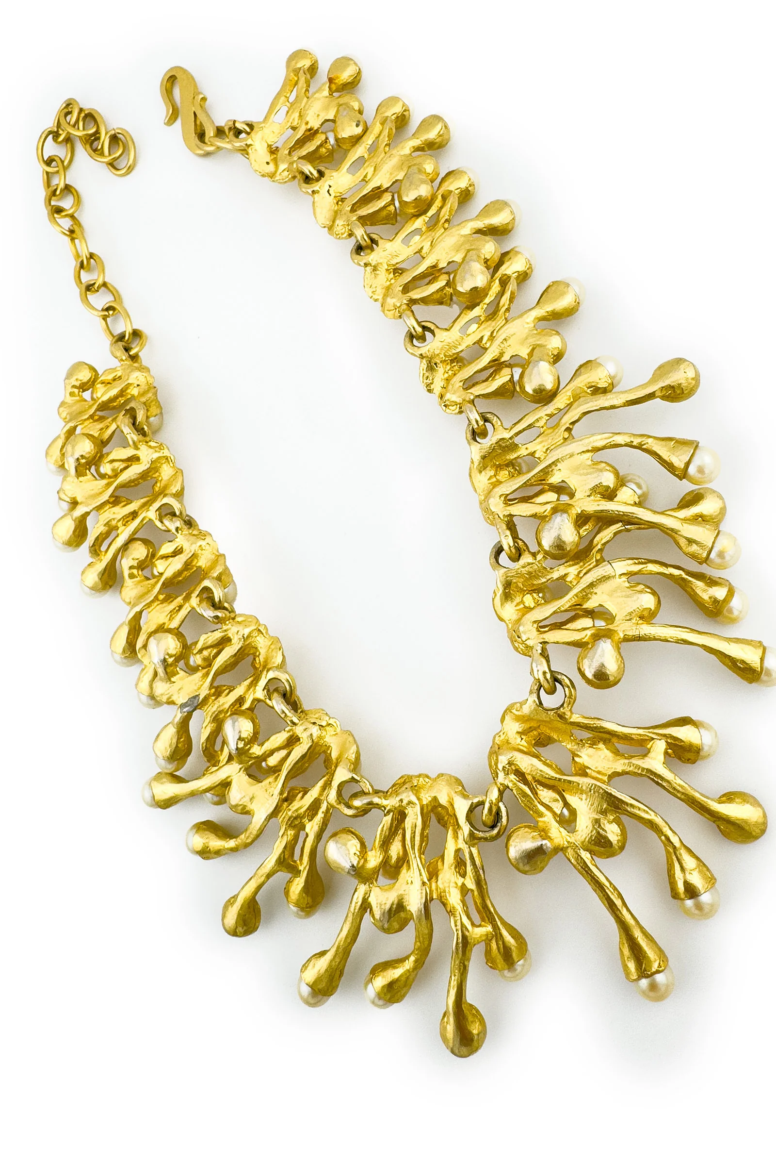 Rhinestone & Pearl Coral Necklace - Image 3