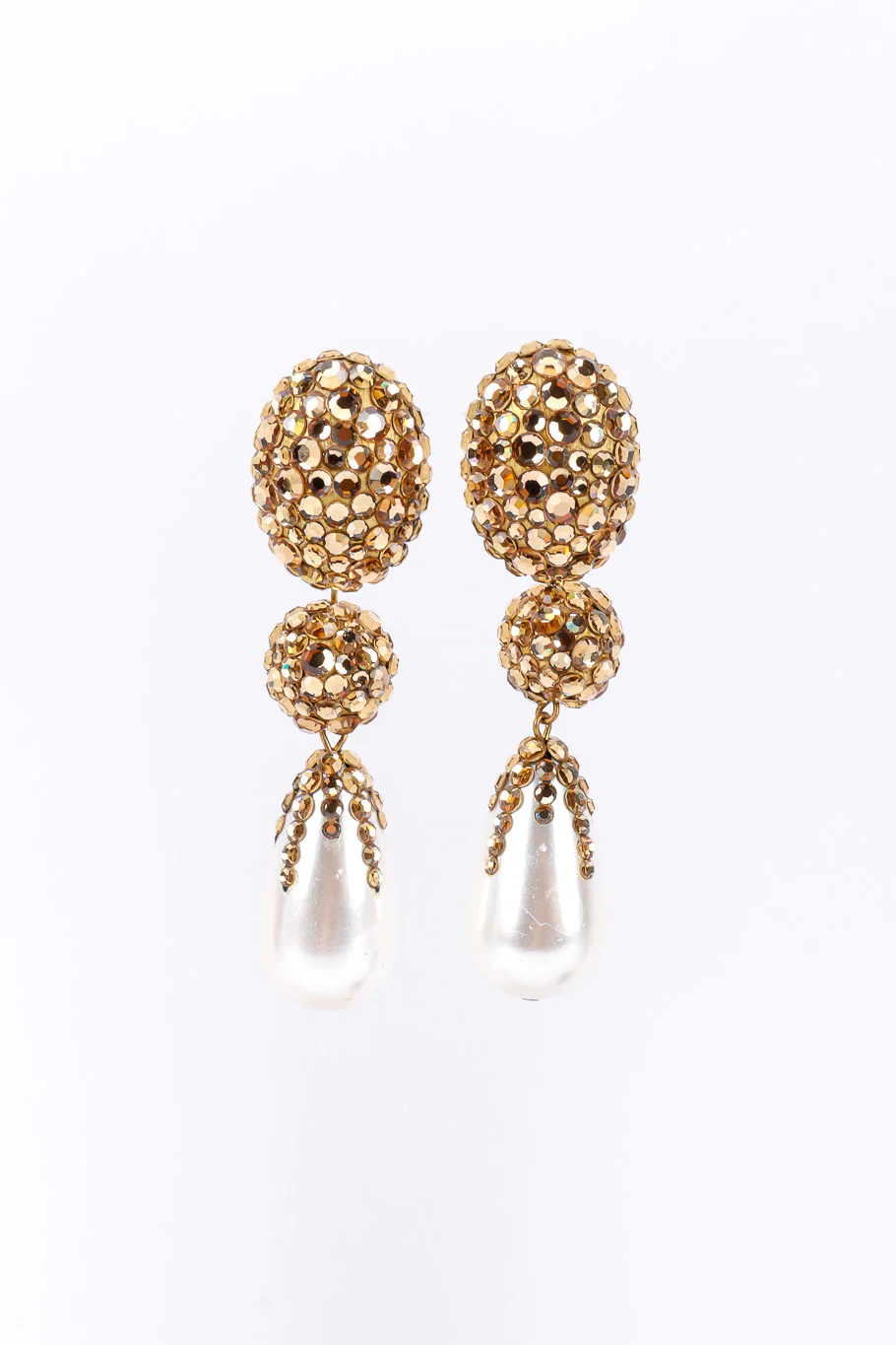 Rhinestone Pearl Drop Earrings