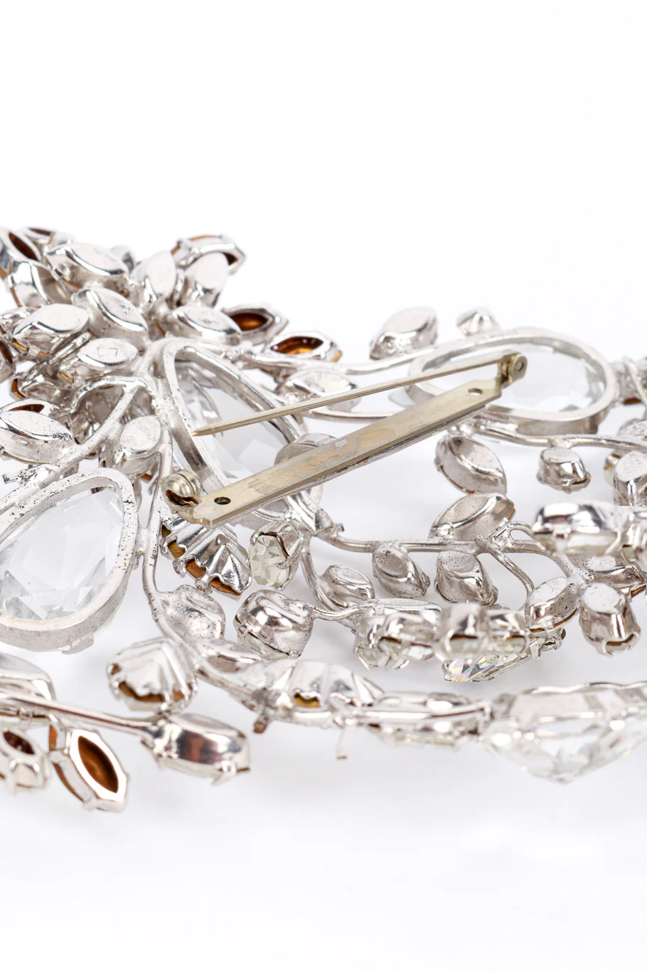 Rhinestone & Pearl Floral Statement Brooch - Image 5