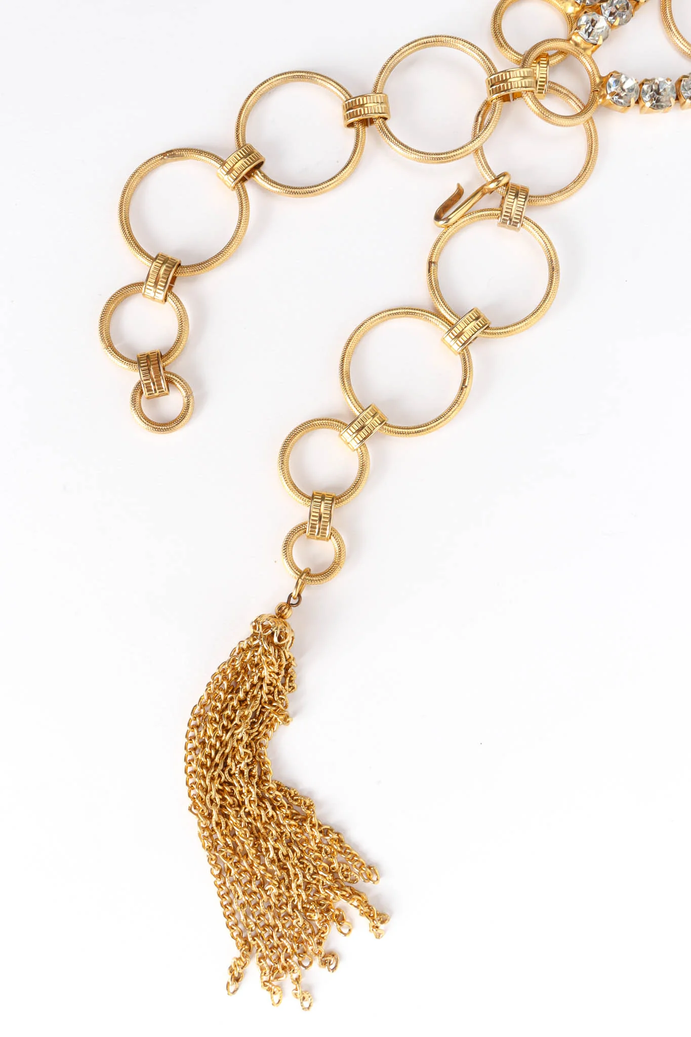 Rhinestone Pearl Ring Link Belt - Image 10