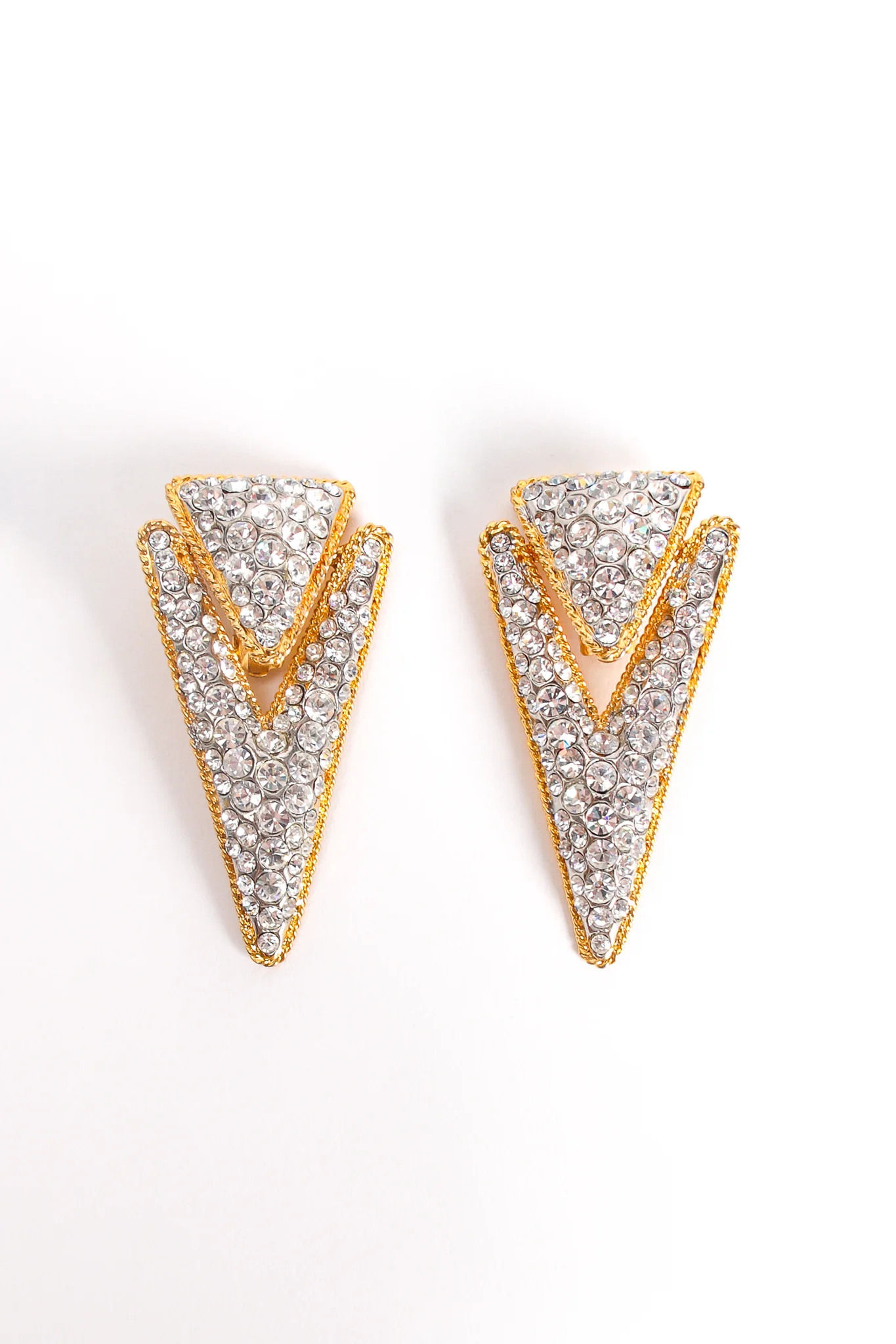 Rhinestone Pointed Spear Earrings - Image 3