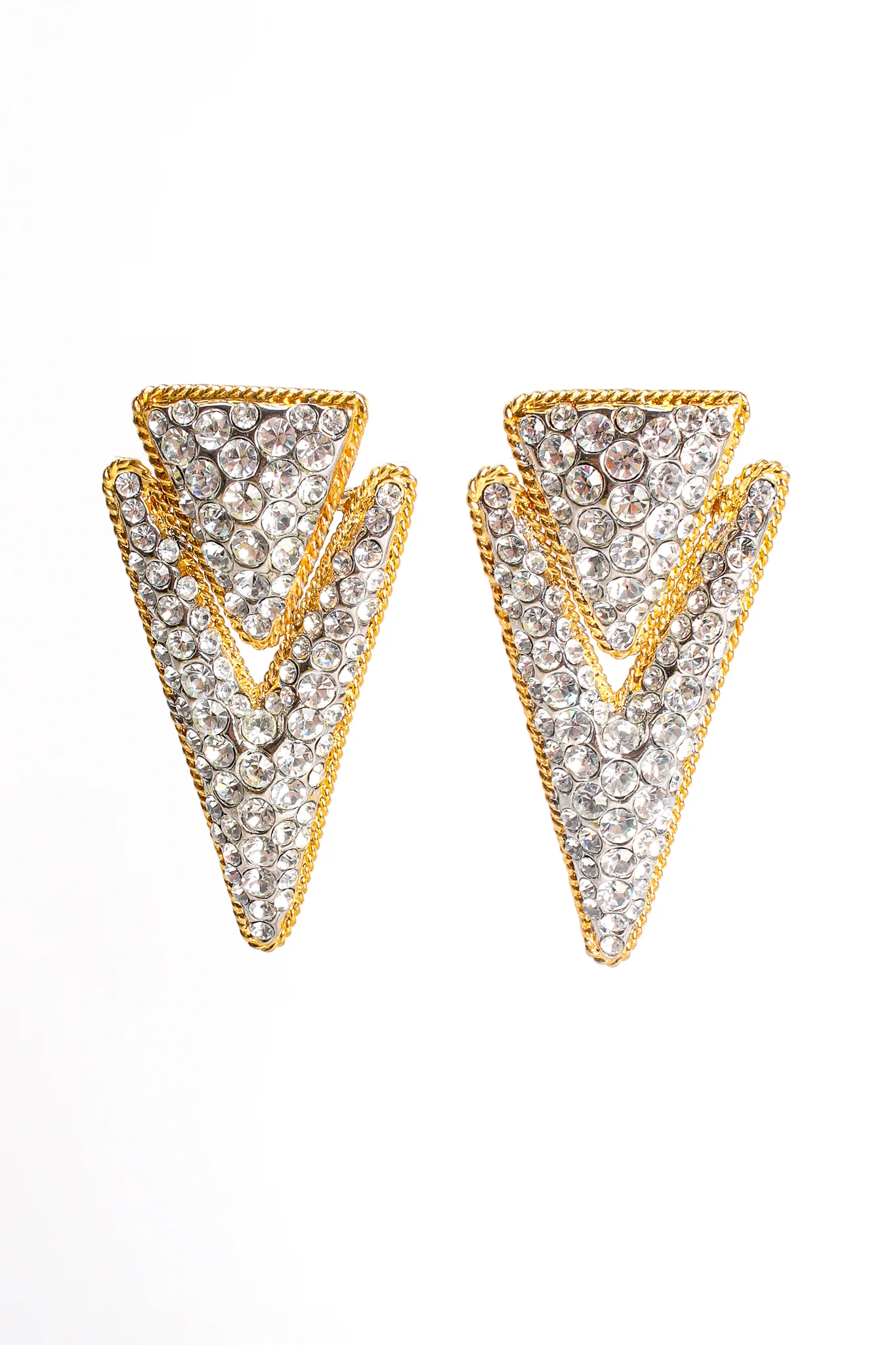 Rhinestone Pointed Spear Earrings - Image 4