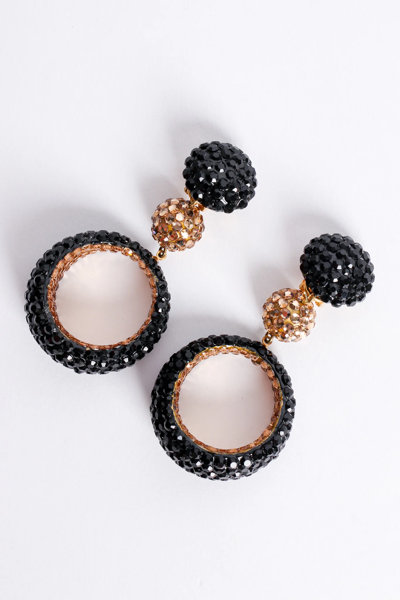 Rhinestone Hoop Drop Earrings - Image 3