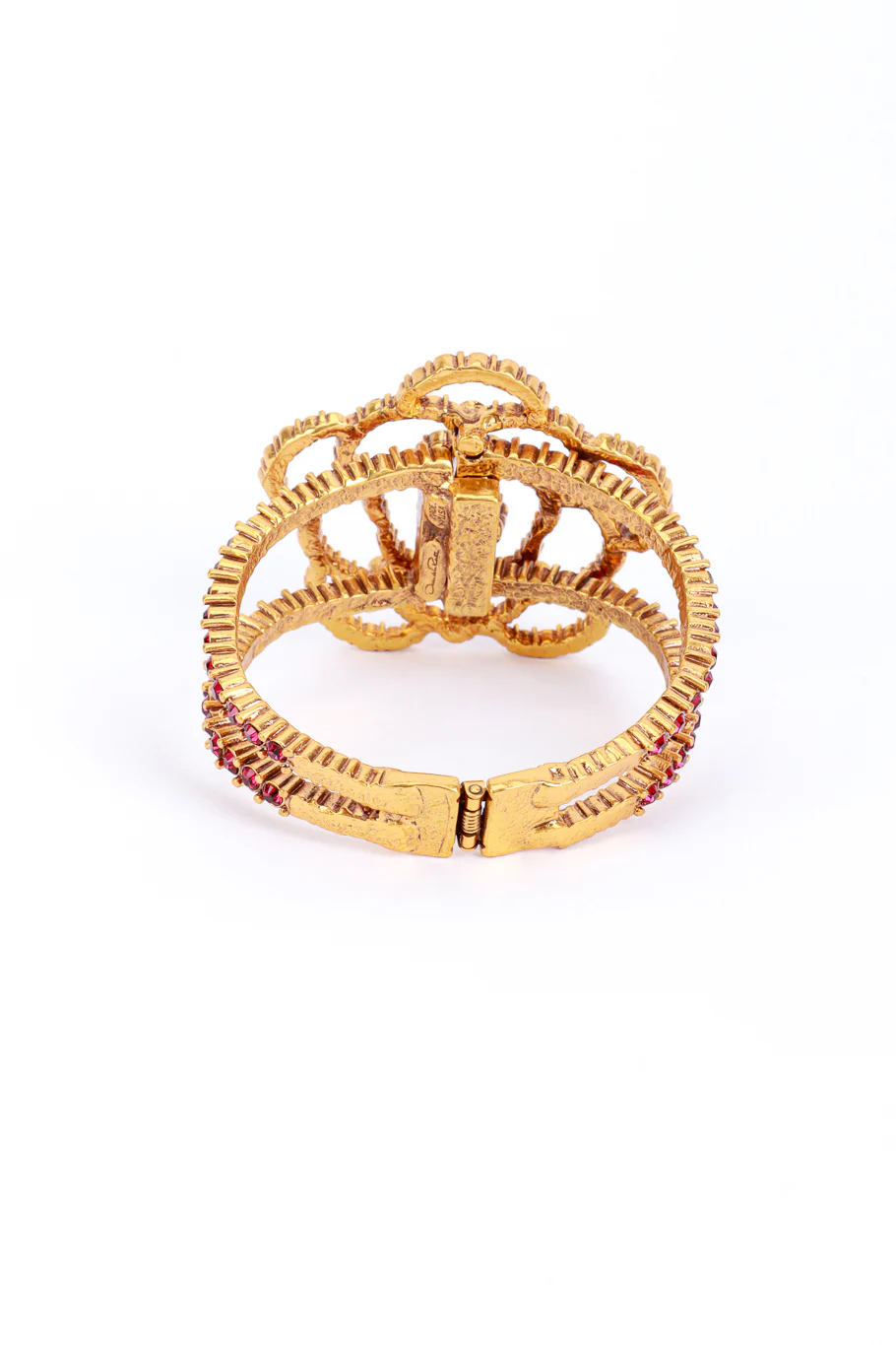 Rhinestone Rose Bangle Bracelet - Image 3