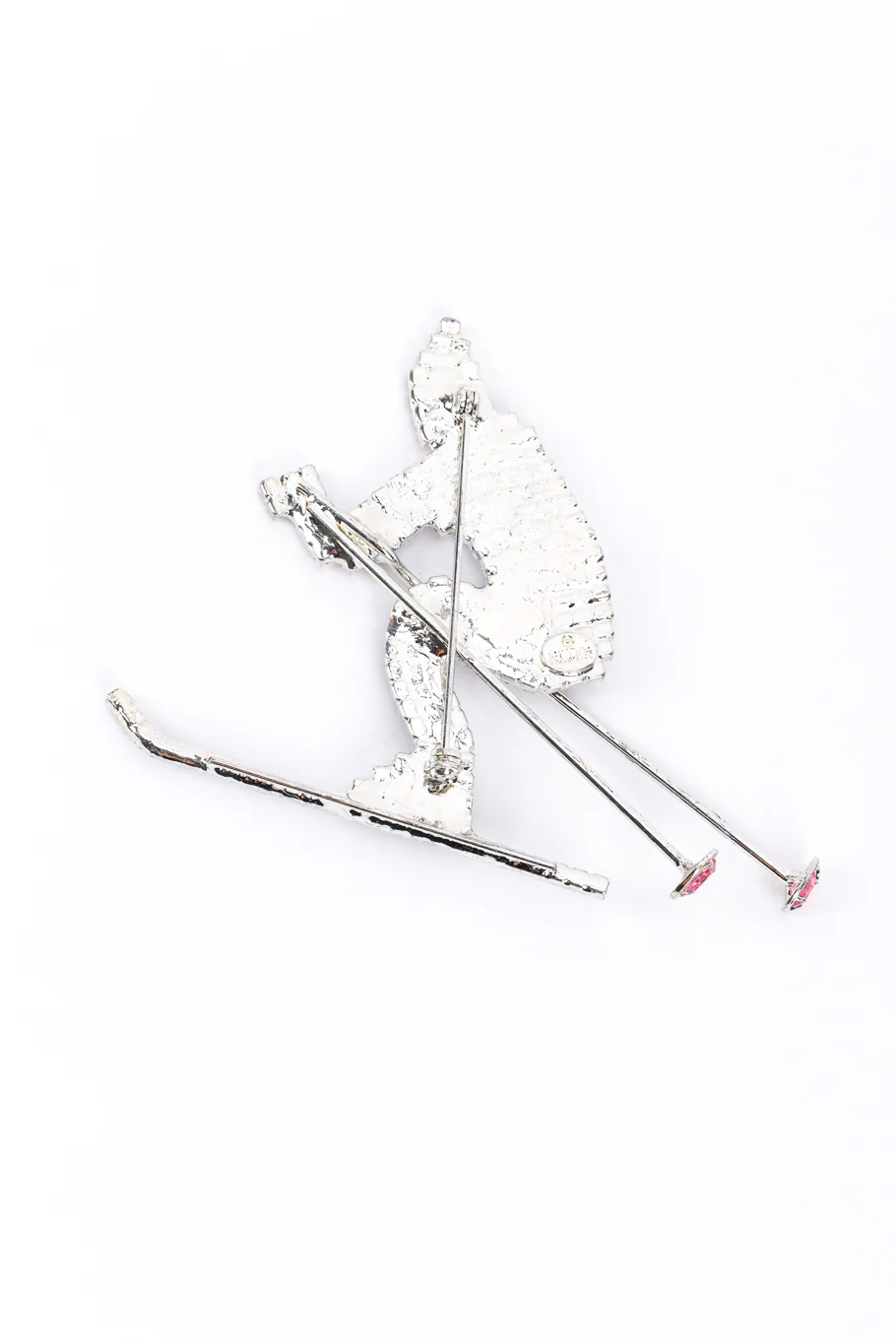Rhinestone Skier Brooch - Image 3