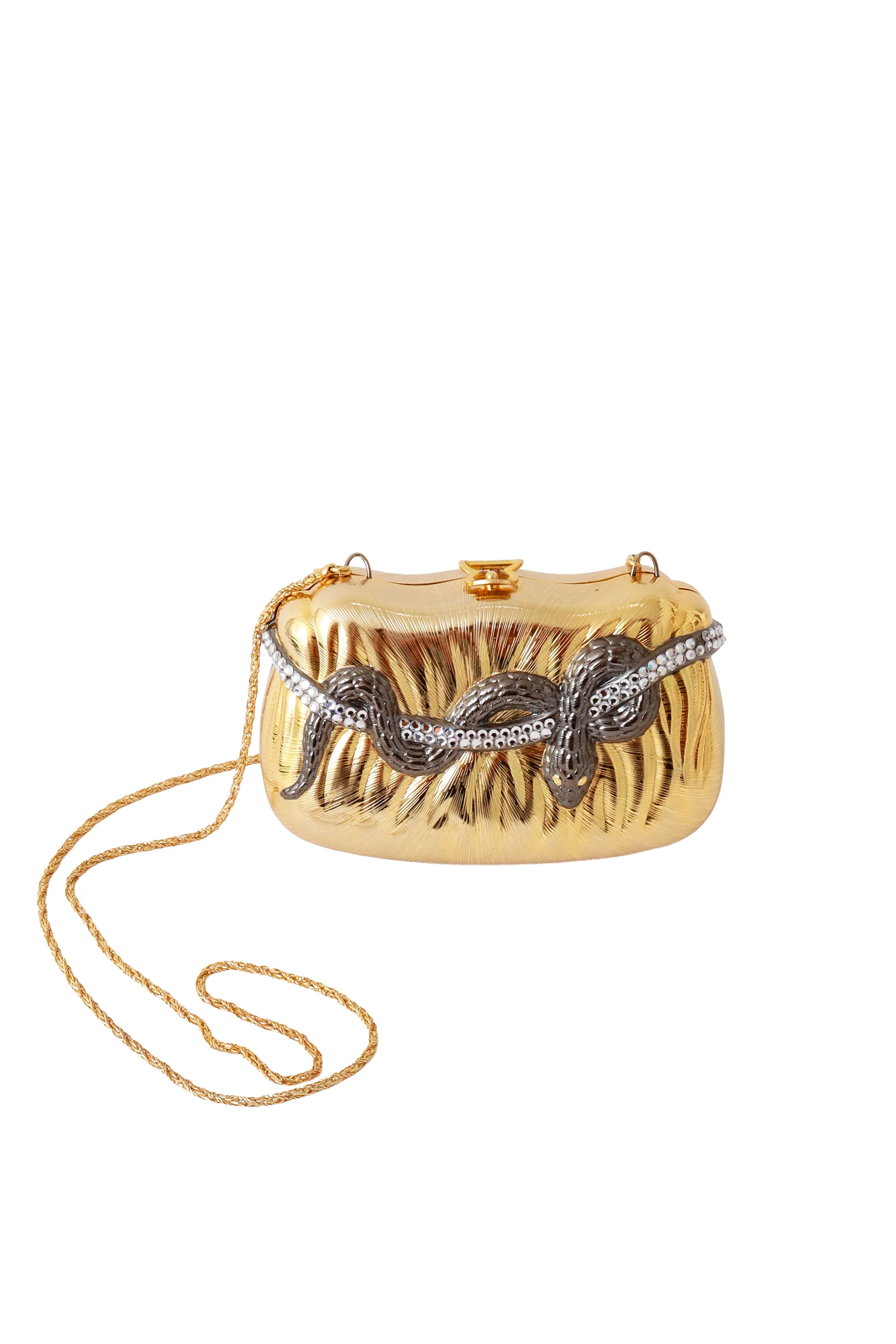Rhinestone Snake Box Clutch