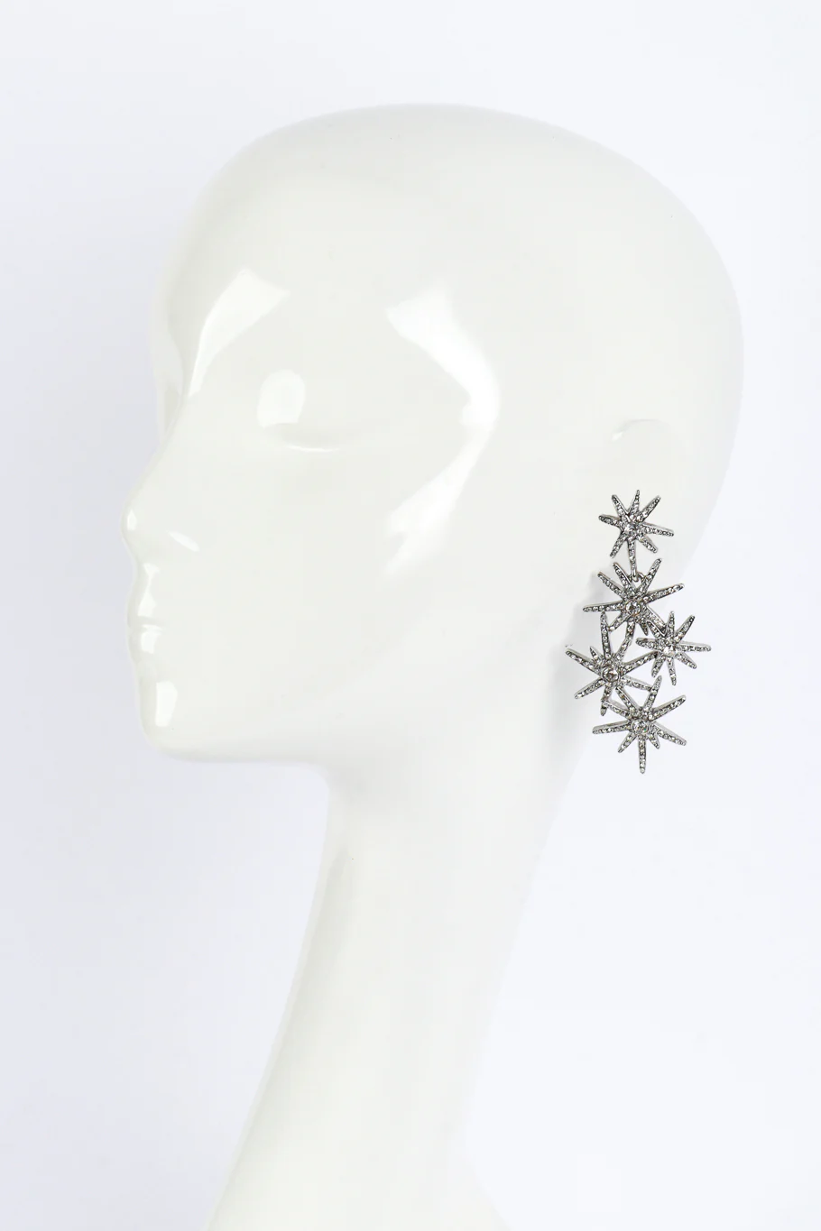 Rhinestone Starburst Cluster Drop Earrings - Image 2
