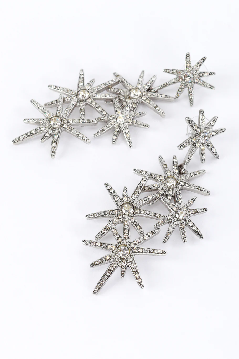 Rhinestone Starburst Cluster Drop Earrings - Image 3