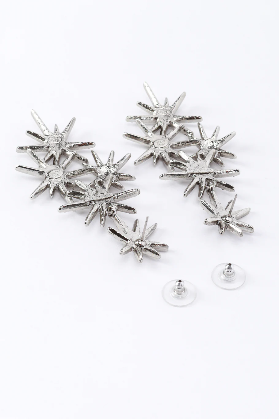 Rhinestone Starburst Cluster Drop Earrings - Image 4