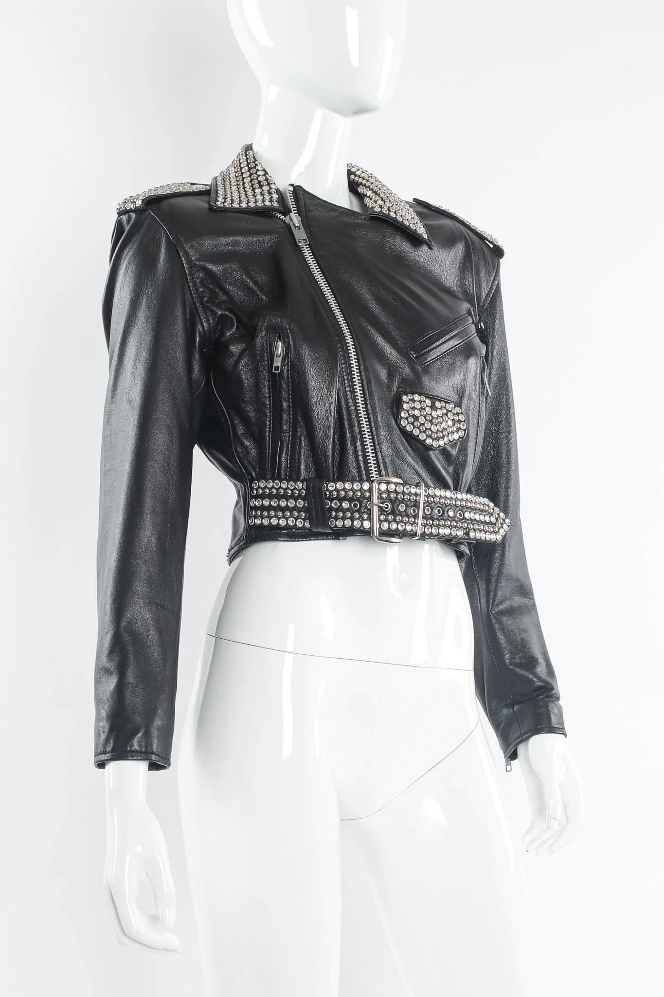 Rhinestone & Studded Leather Jacket - Image 4