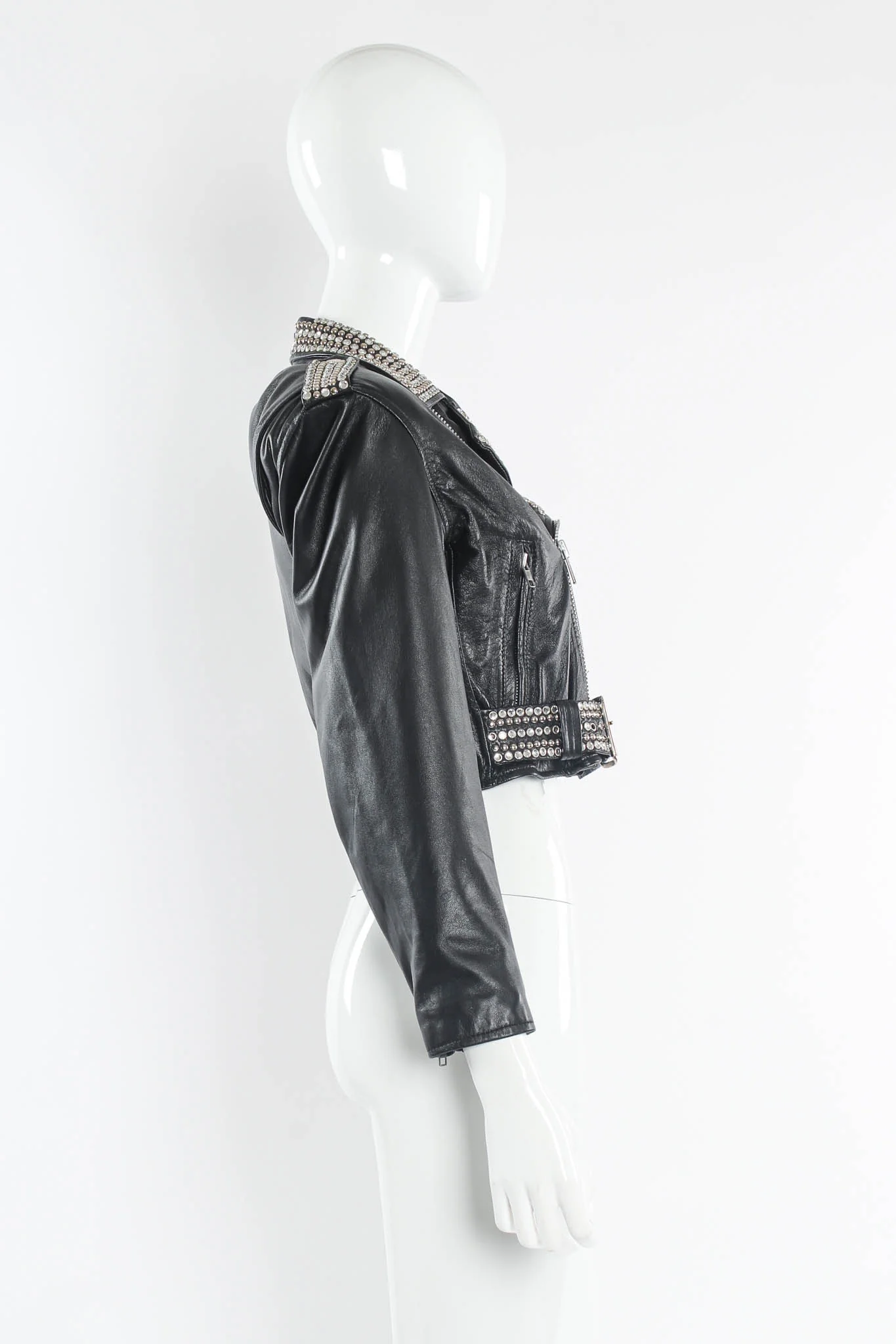 Rhinestone & Studded Leather Jacket - Image 6