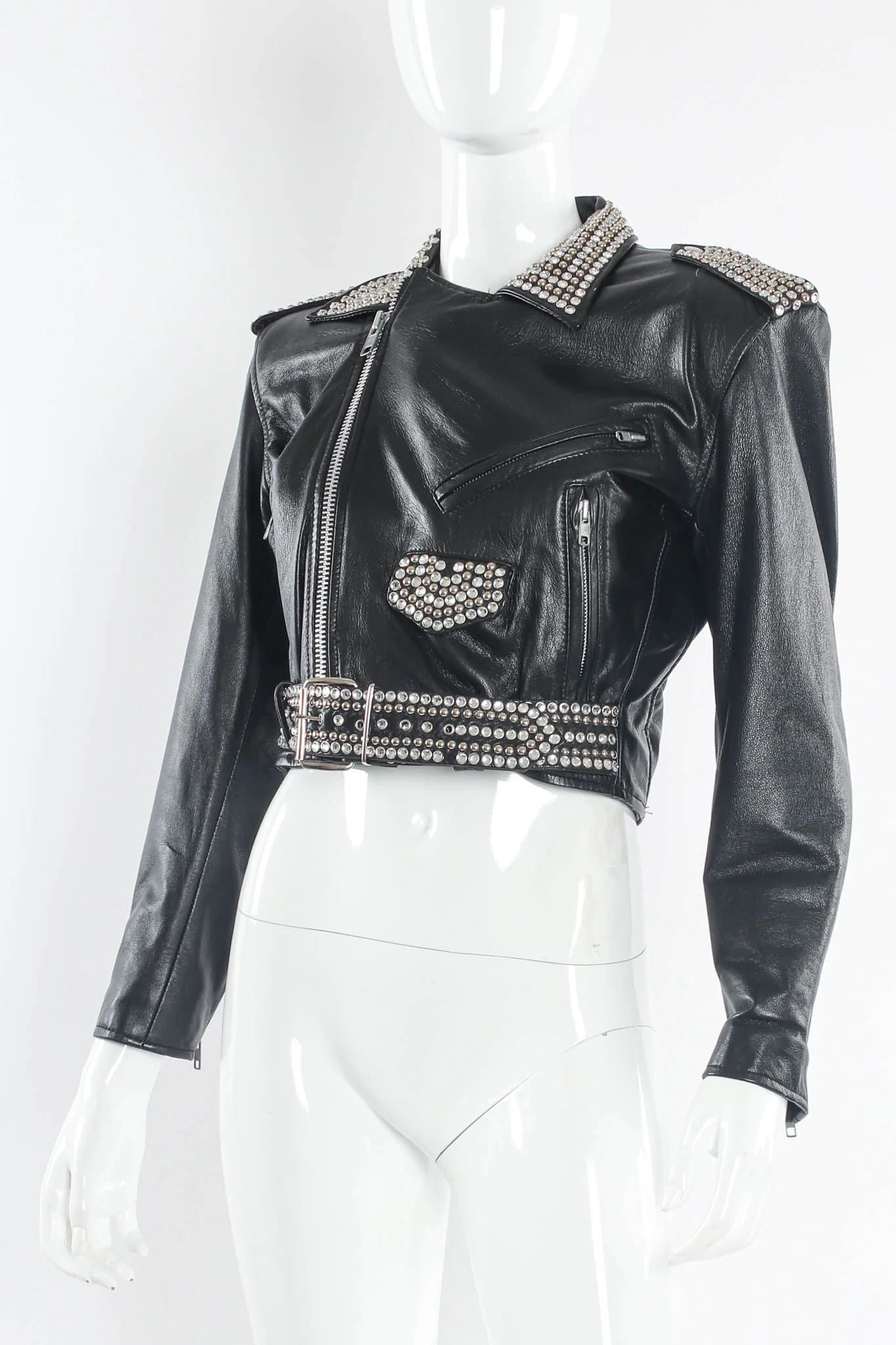 Rhinestone & Studded Leather Jacket - Image 7