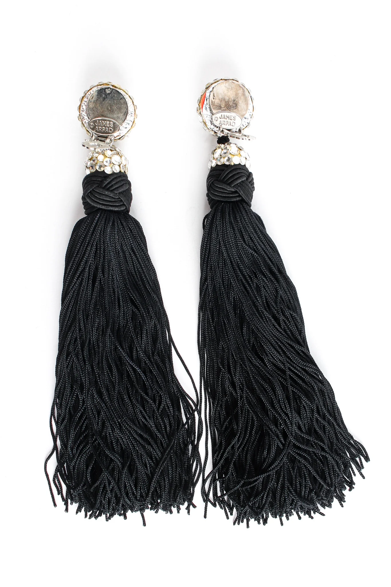 Rhinestone Tassel Drop Earrings - Image 4