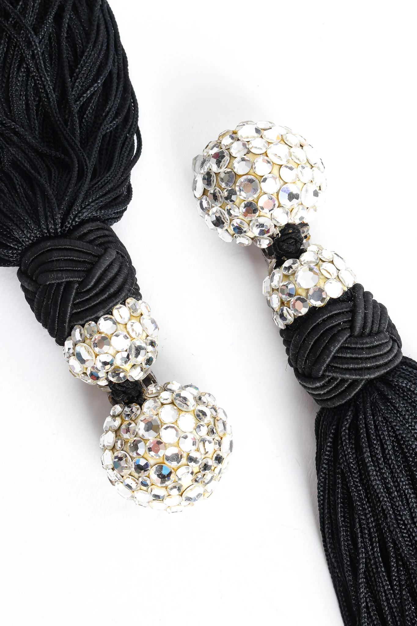 Rhinestone Tassel Drop Earrings - Image 7
