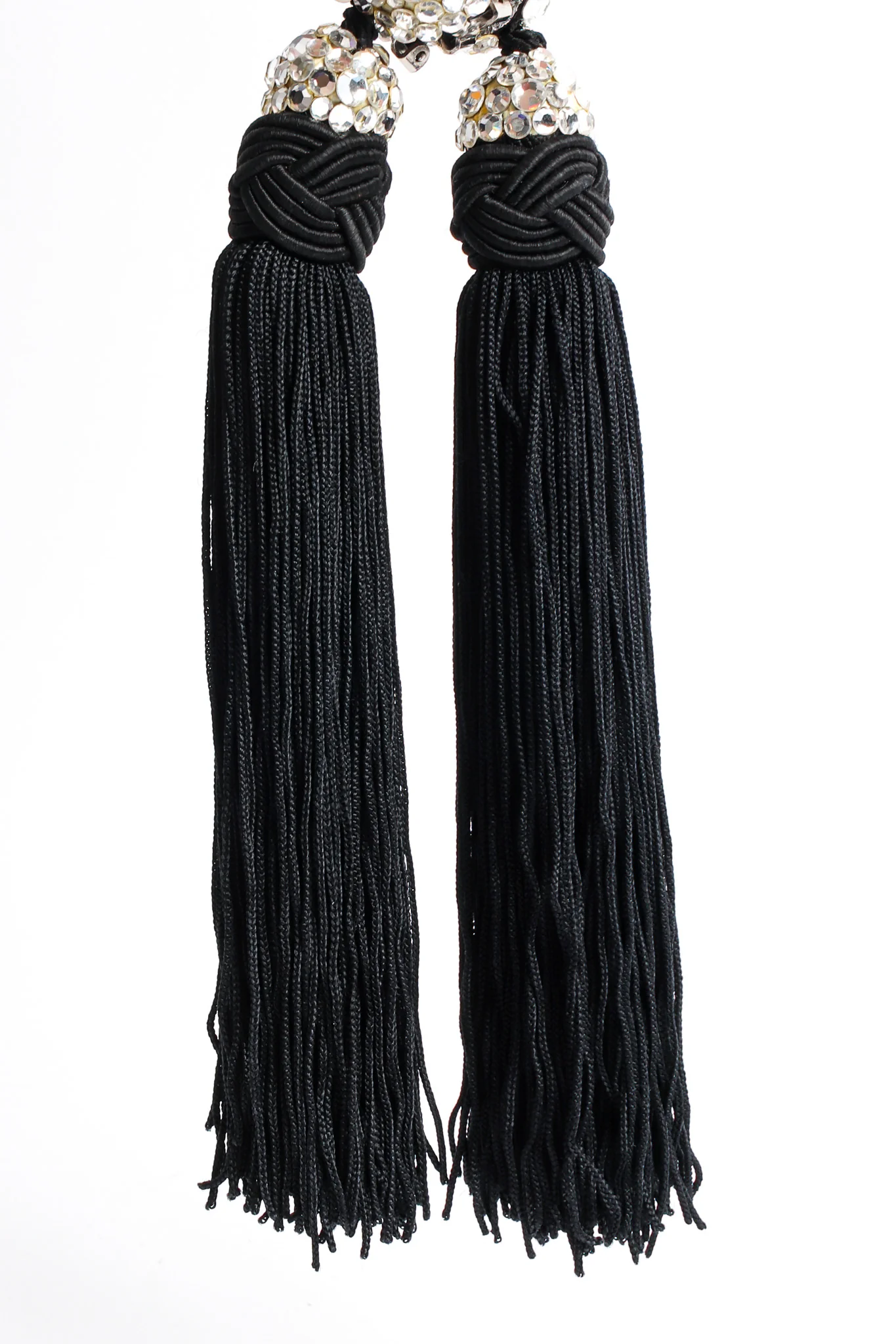 Rhinestone Tassel Drop Earrings - Image 8
