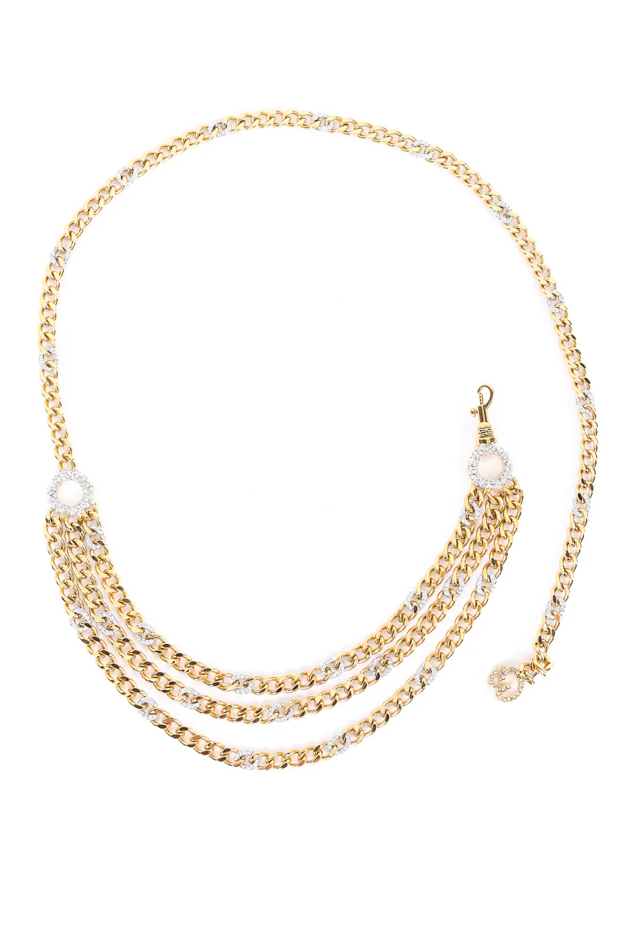 Rhinestone Tiered Chain Belt - Image 2