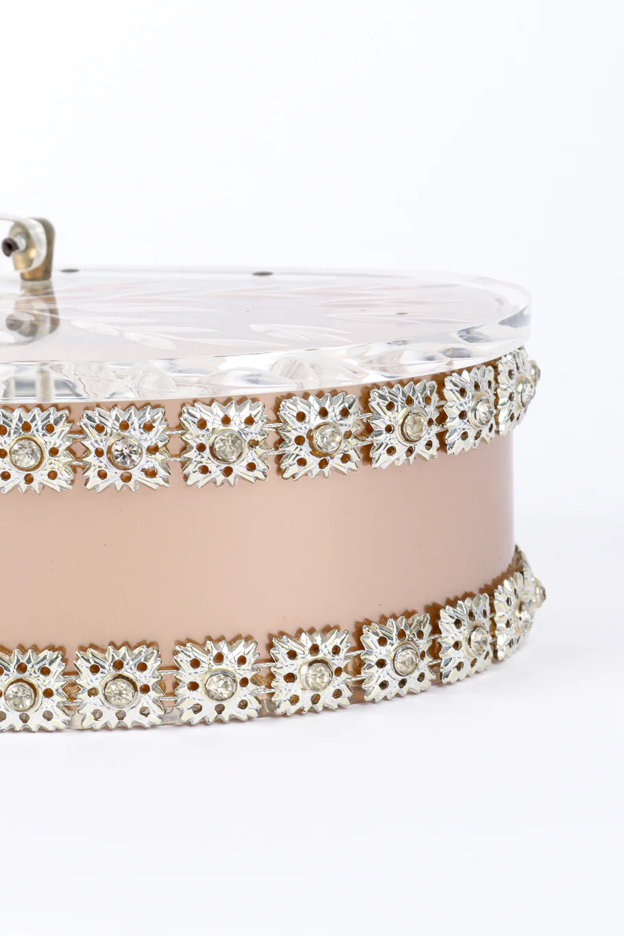 Rhinestone Trim Lucite Box Bag - Image 6