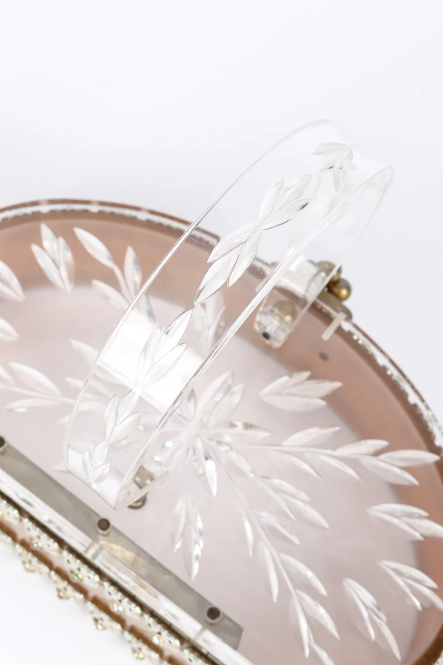 Rhinestone Trim Lucite Box Bag - Image 8