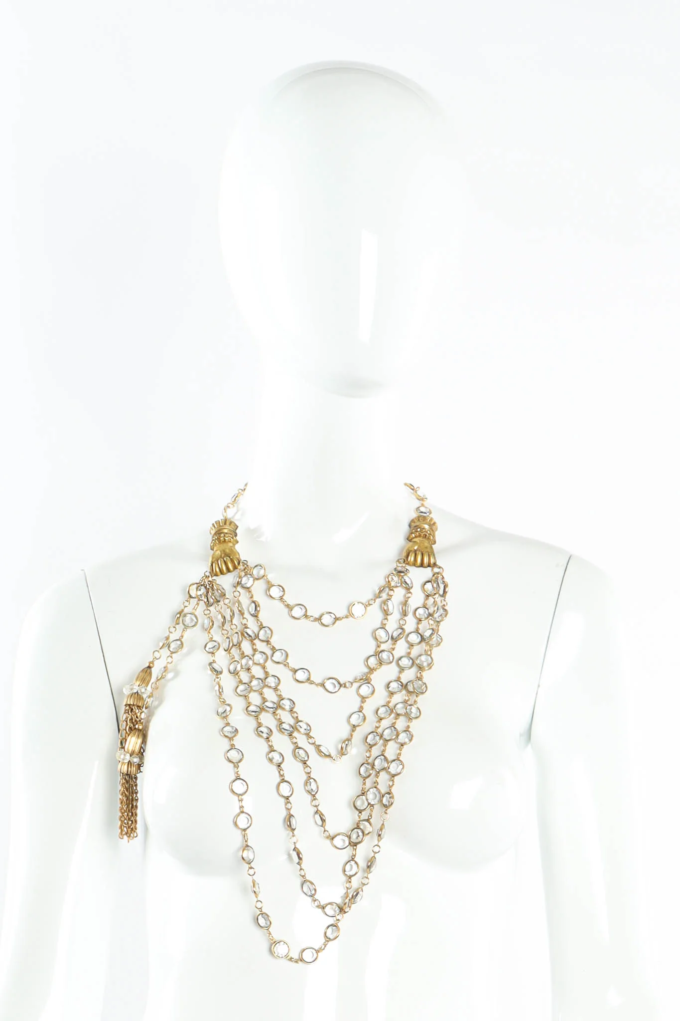Crystal Stone Bib Drape Necklace - Image 3