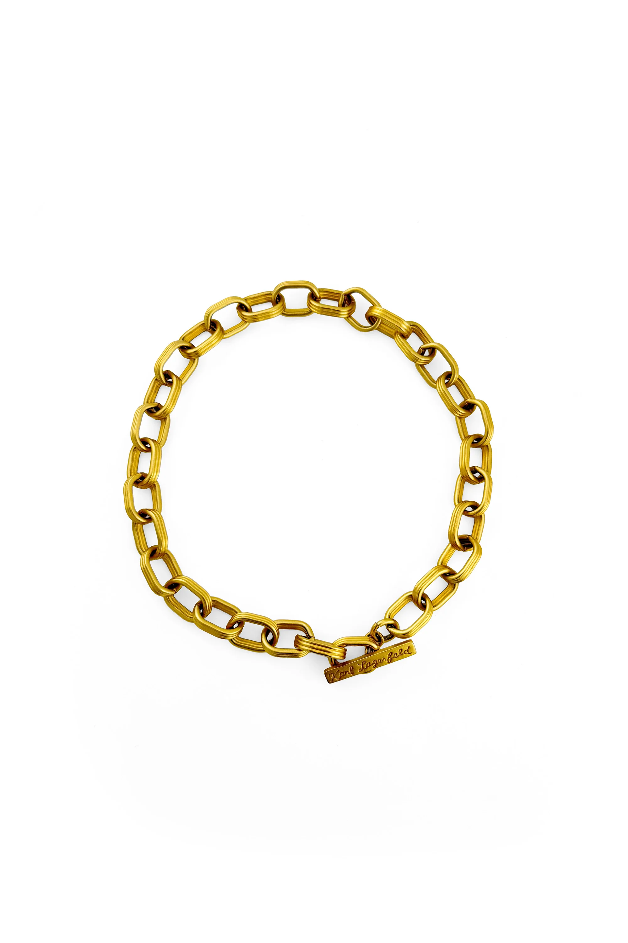 Ribbed Cable Chain Collar Necklace