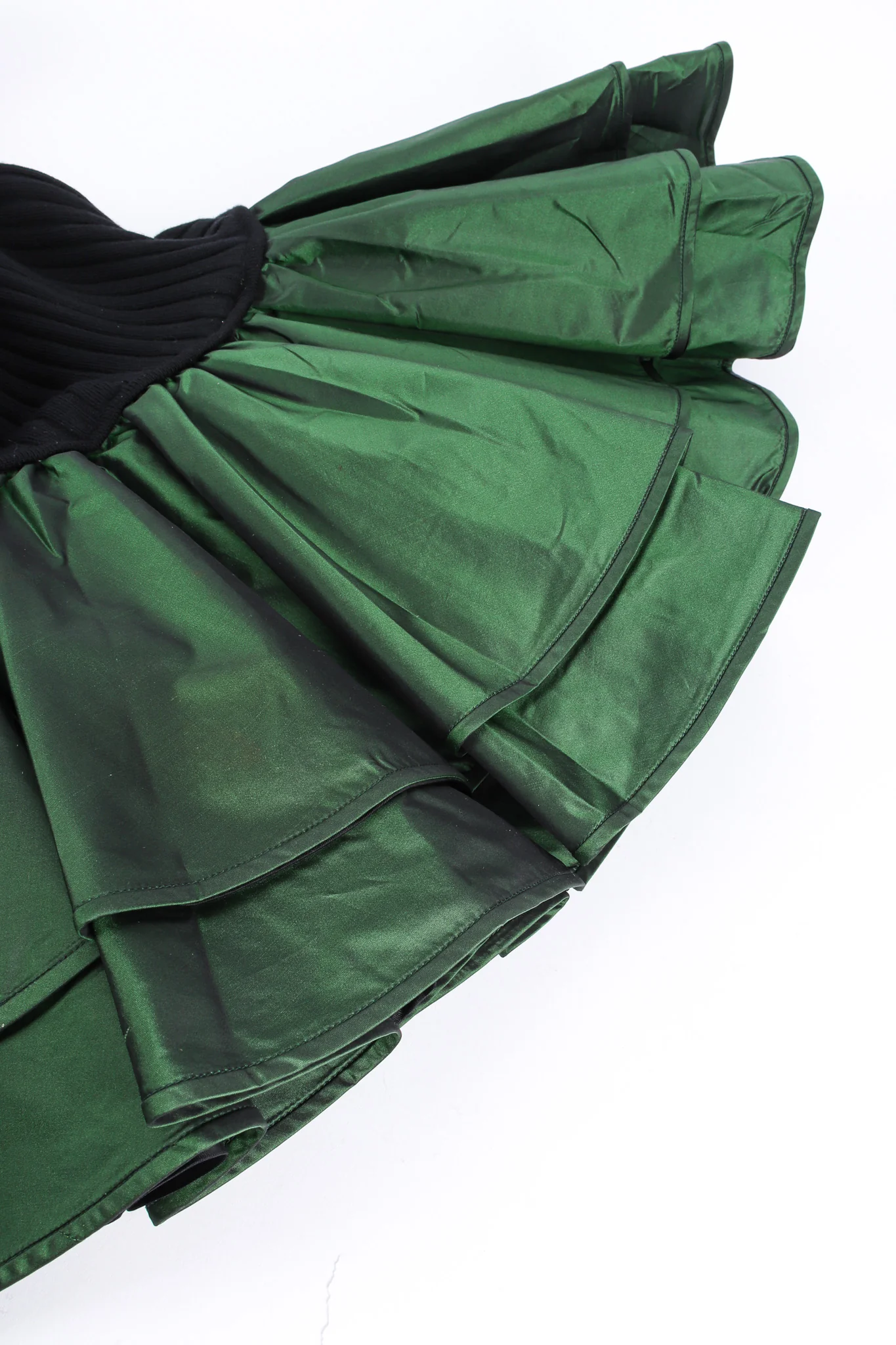 Ribbed Knit Taffeta Ruffle Dress - Image 5