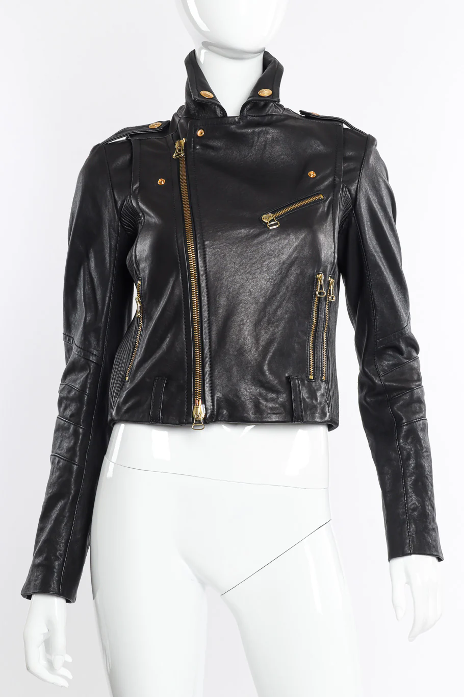 Ribbed Leather Moto Jacket - Image 5