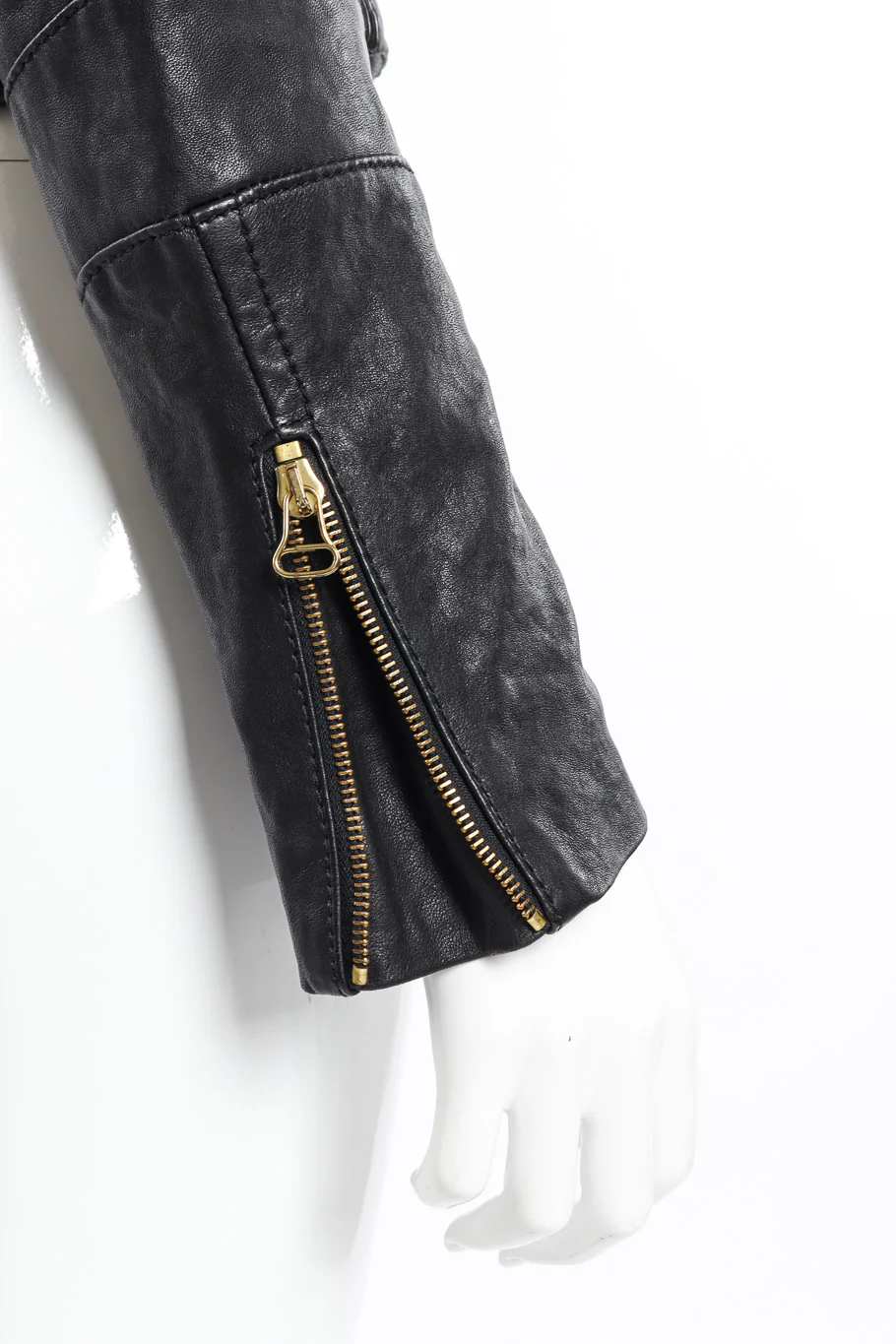 Ribbed Leather Moto Jacket - Image 6