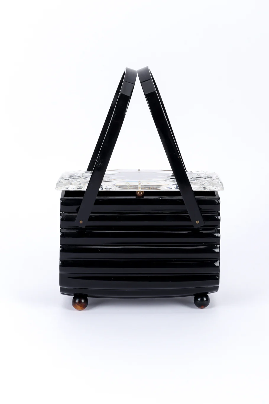 Ribbed Lucite Box Bag