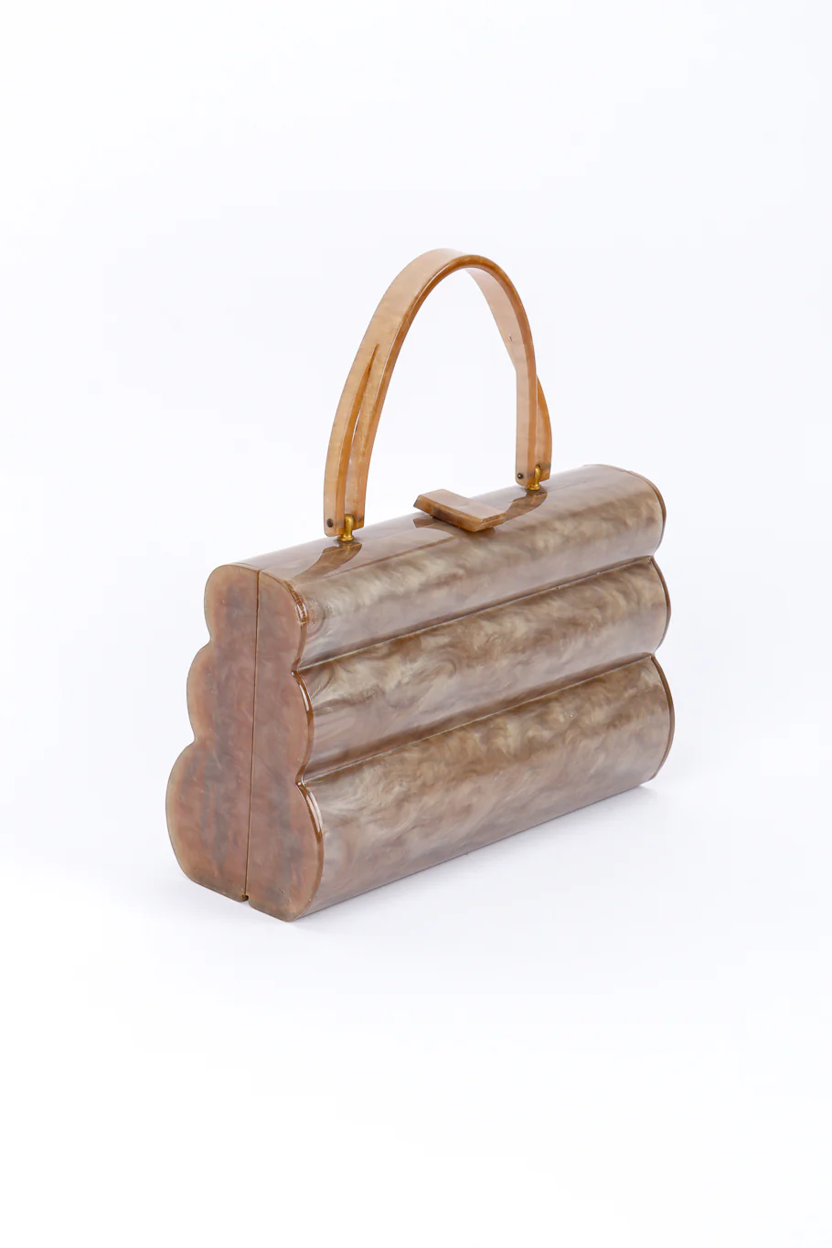 Ribbed Pearlescent Lucite Case Bag