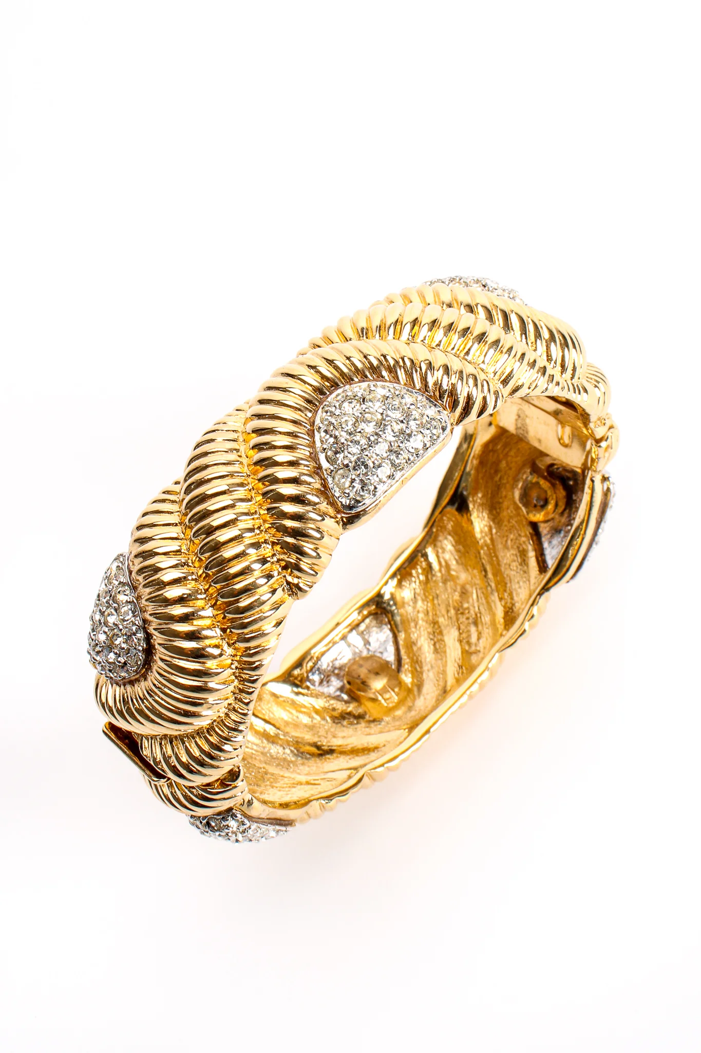 Ribbed Rhinestone Bracelet