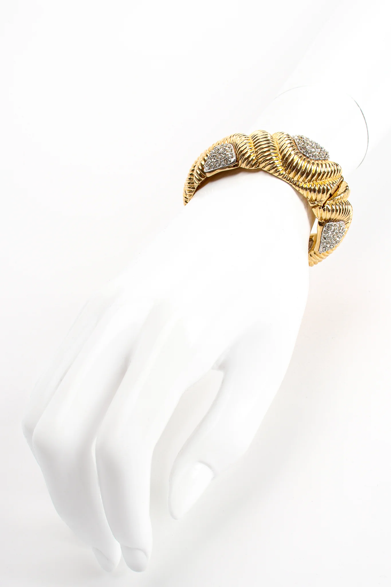 Ribbed Rhinestone Bracelet - Image 2