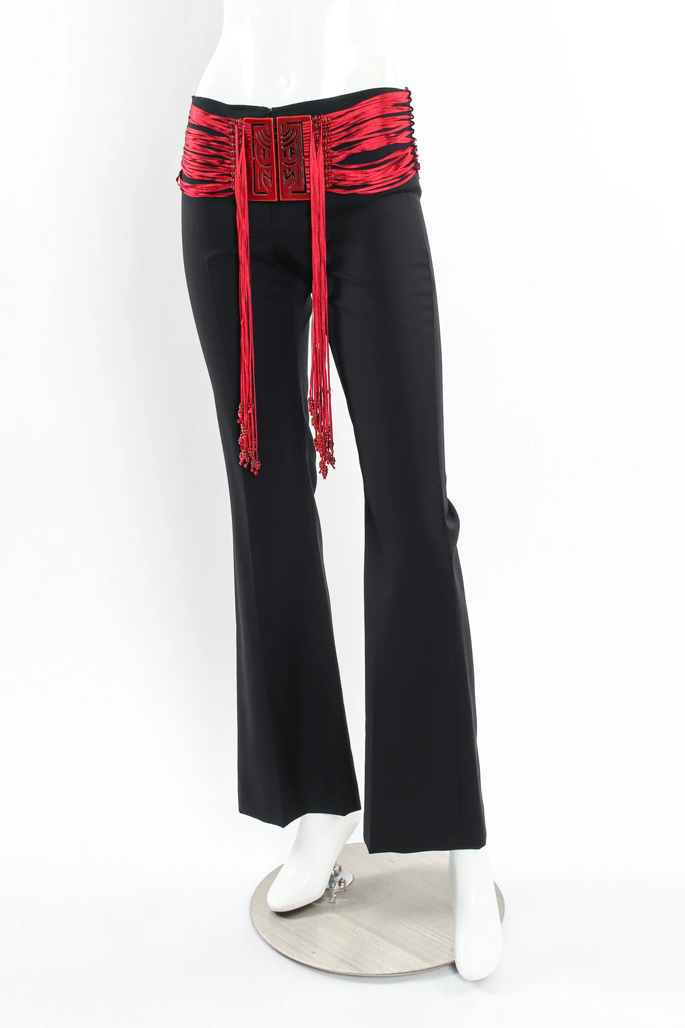 Ribbon Beaded Buckle Wool Pant - Image 2