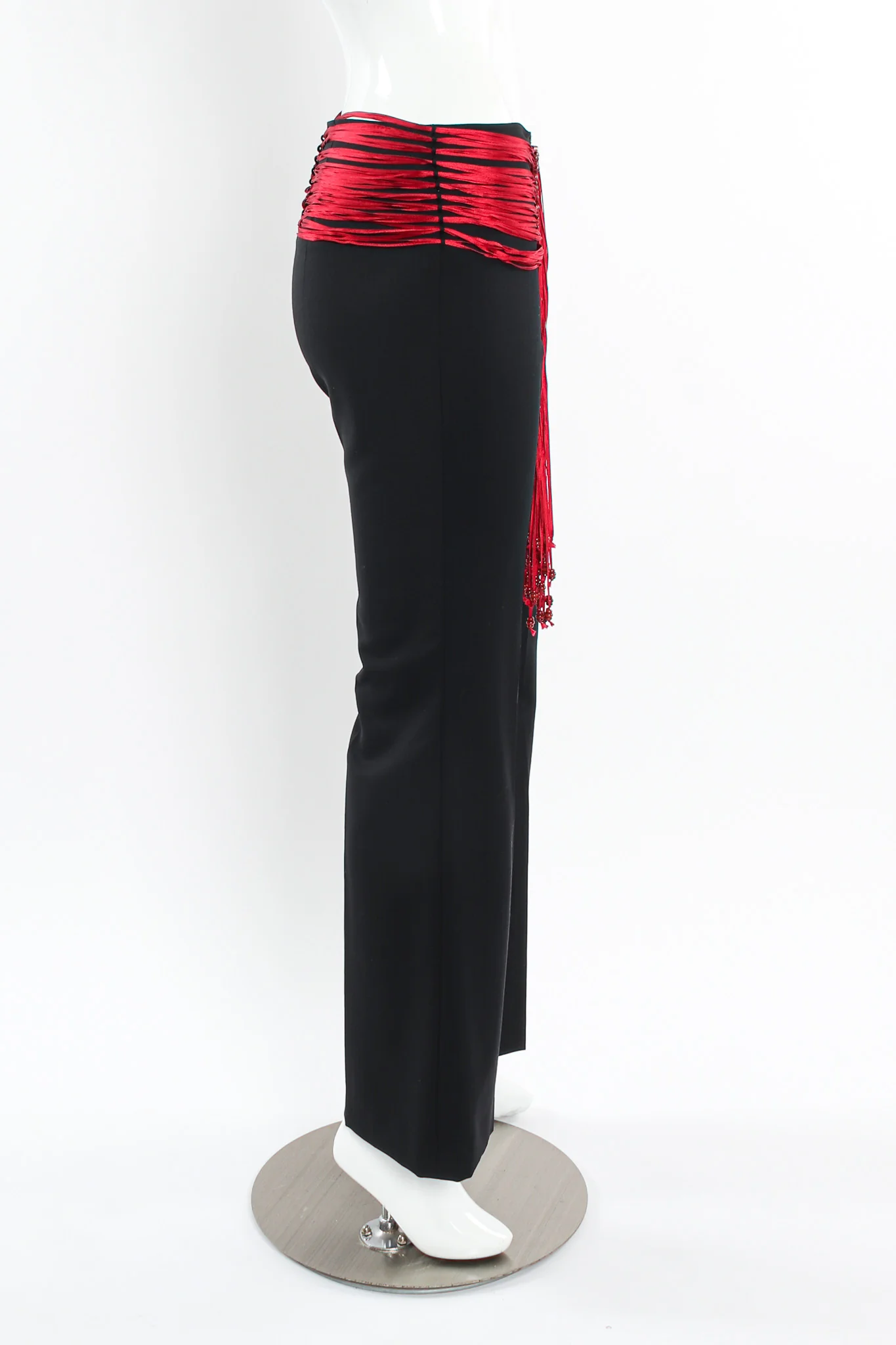 Ribbon Beaded Buckle Wool Pant - Image 4