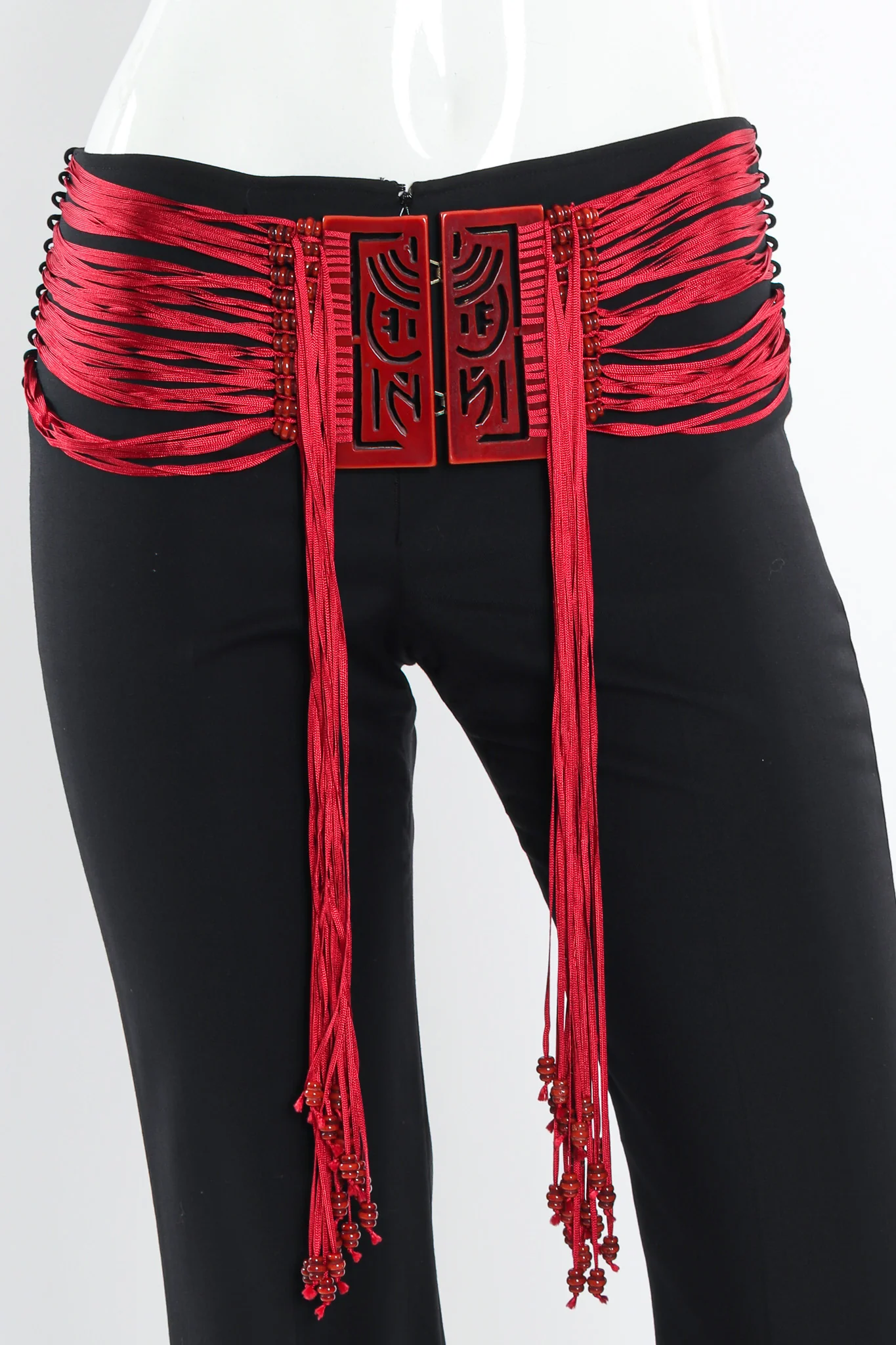 Ribbon Beaded Buckle Wool Pant - Image 5