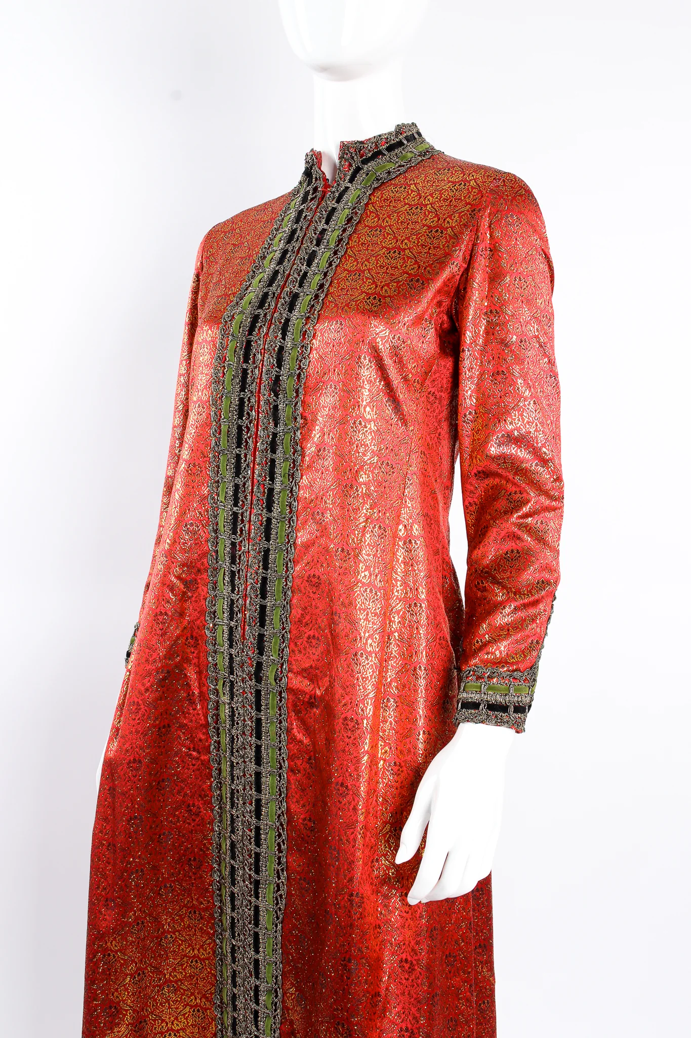 Ribbon Brocade Caftan Dress - Image 2