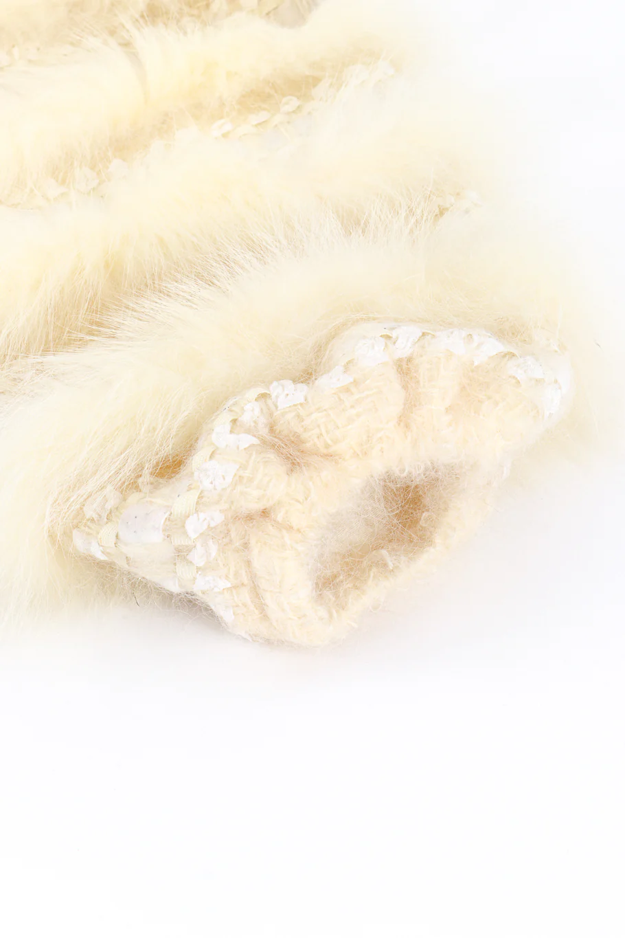 Ribbon Stripe Fur Coat - Image 6