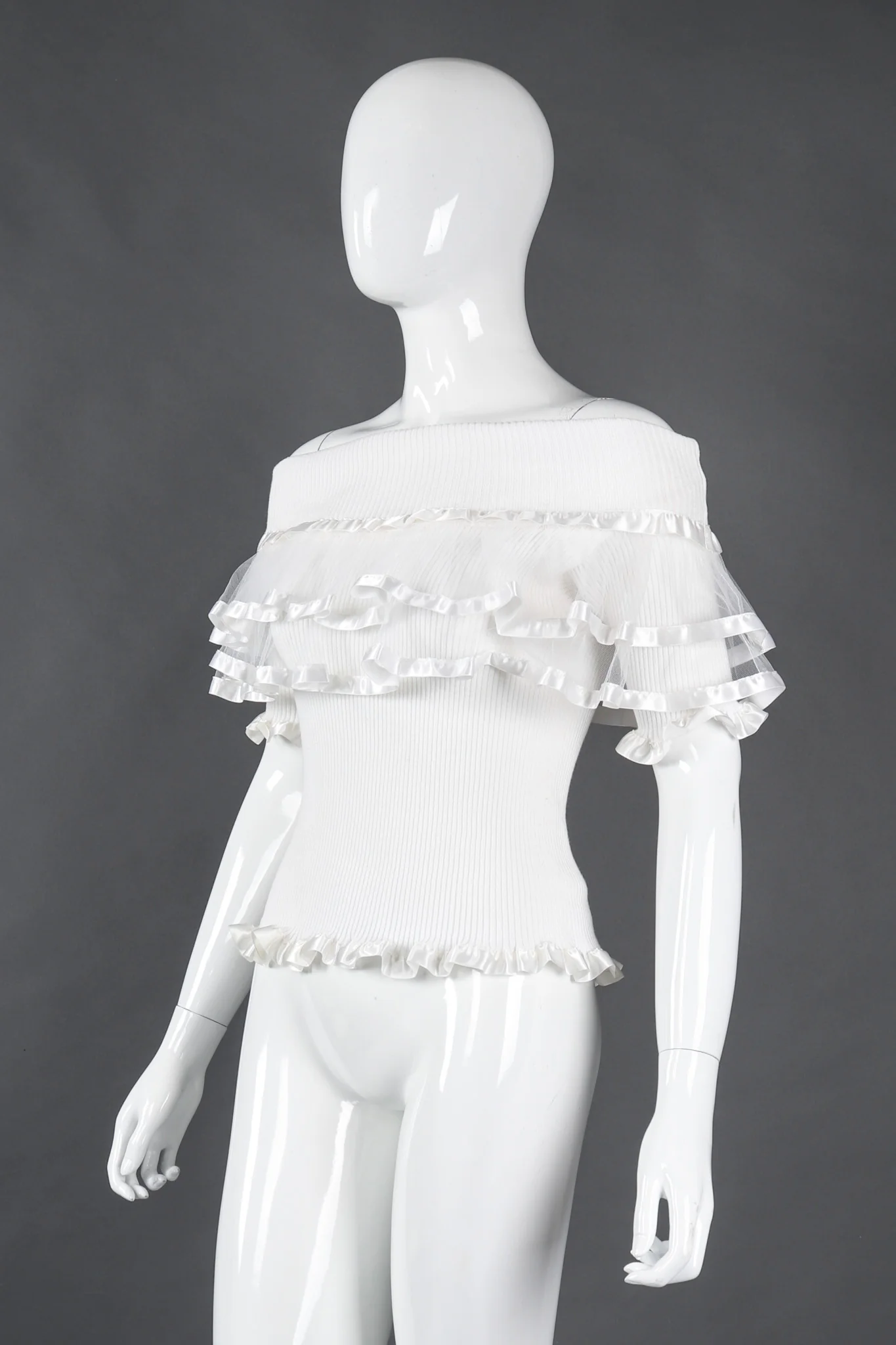 Ribbon-Trim Ruffle Top - Image 4