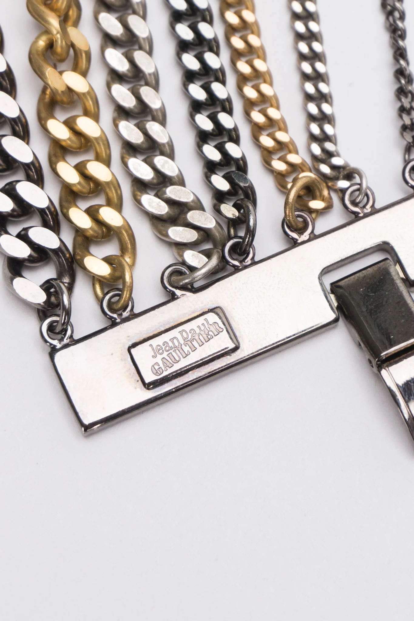 Ring Clasp Multi Chain Cuff Bracelet - Image 7