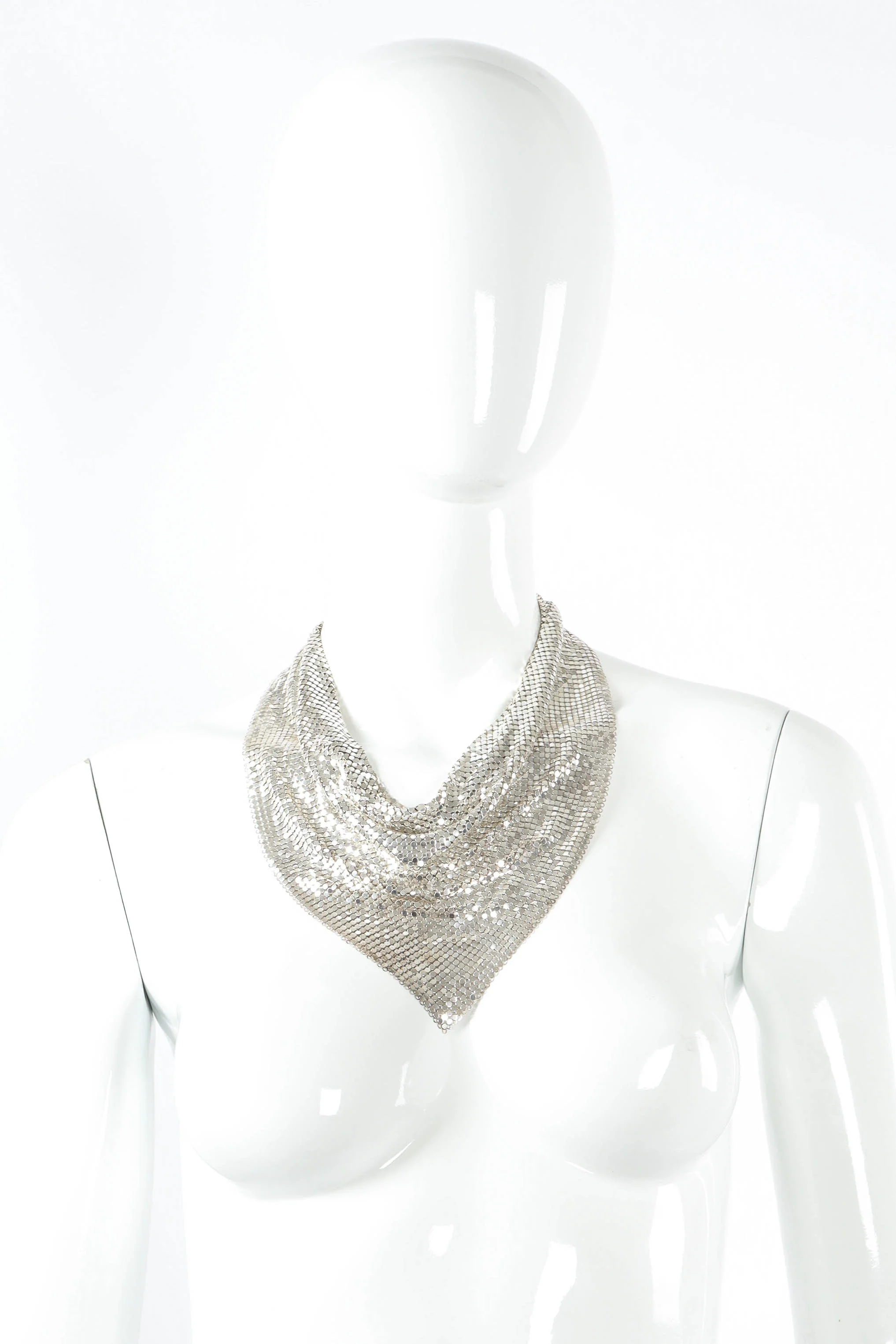 Chain Mesh Bib Necklace - Image 2