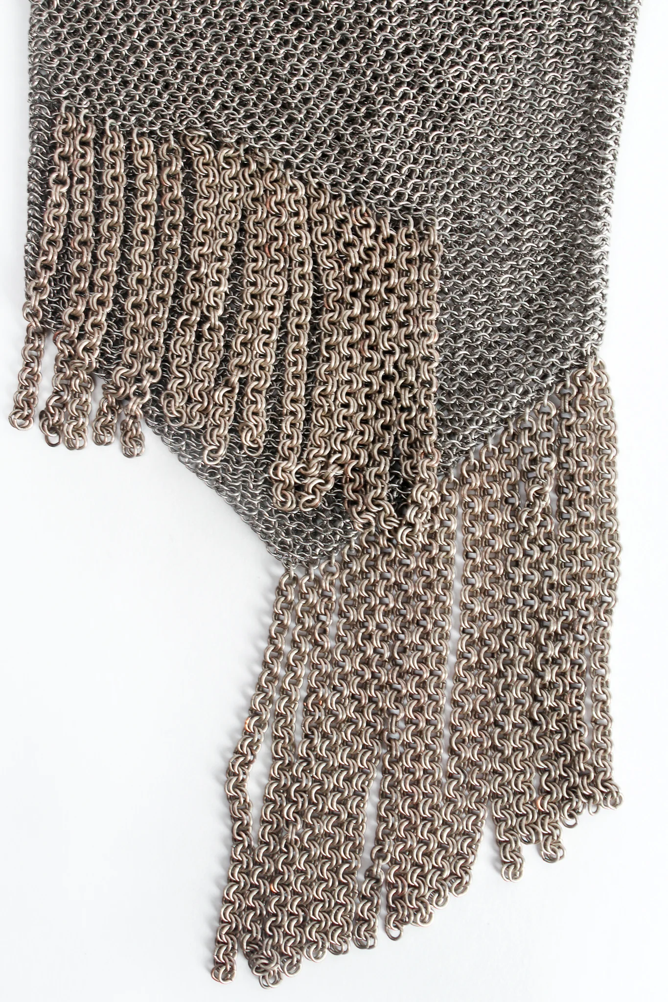 Ring Mesh Fold Over Asymmetrical Chain Fringe Bag - Image 4