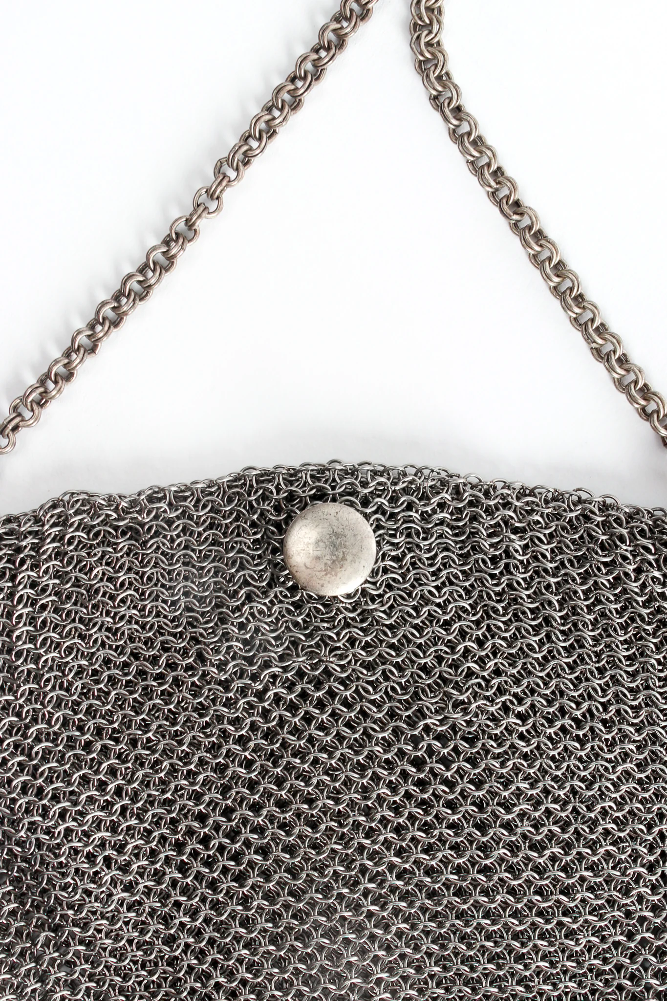 Ring Mesh Fold Over Asymmetrical Chain Fringe Bag - Image 5