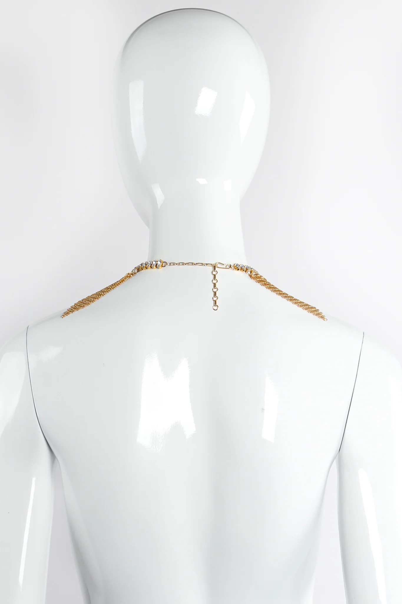 Ring Mesh Triangle Swarovski Pearl Trim Collar - Image 3