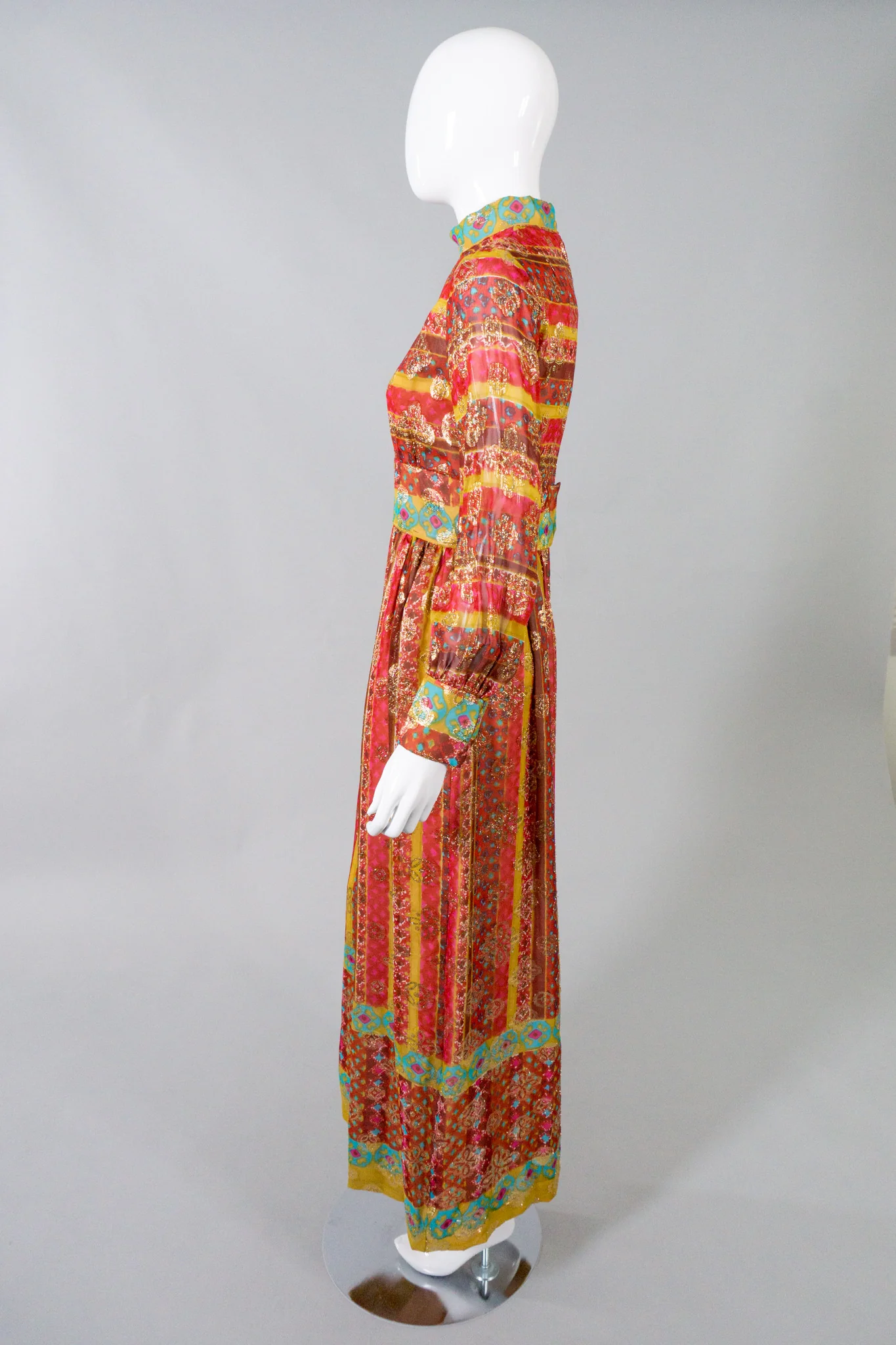 Romantica Metallic Batik Print Dress - Image 3