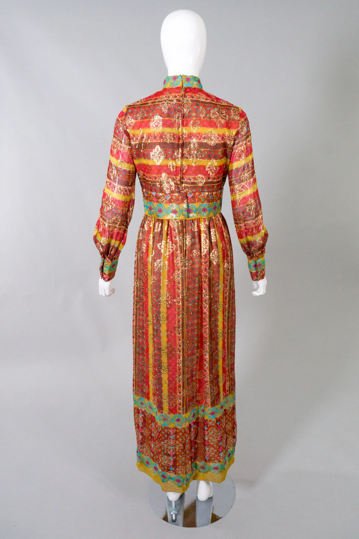 Romantica Metallic Batik Print Dress - Image 5