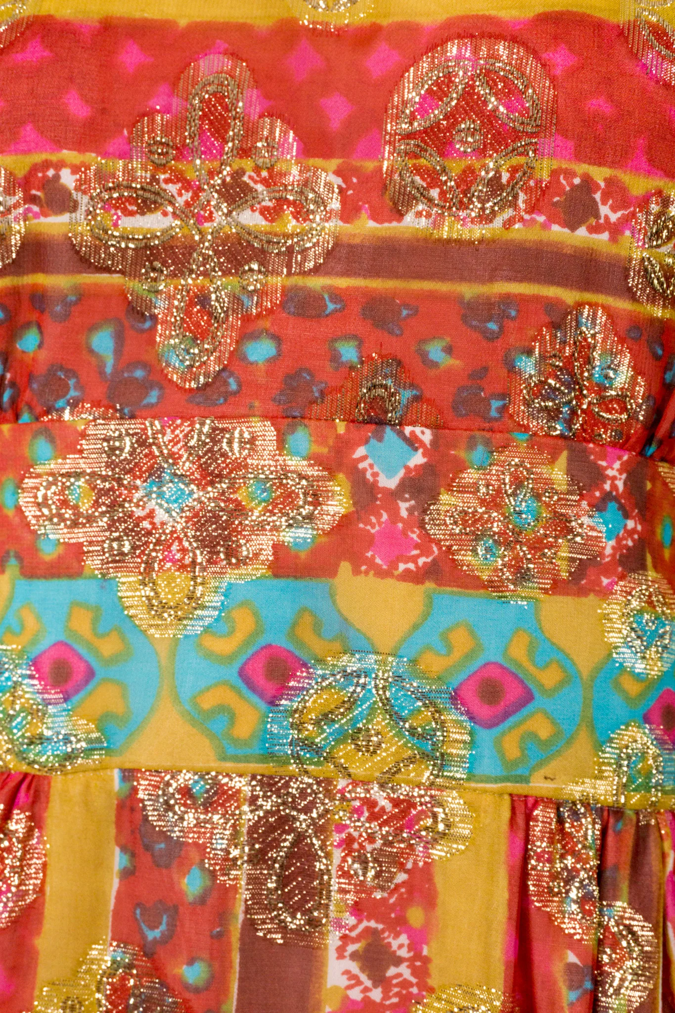 Romantica Metallic Batik Print Dress - Image 7