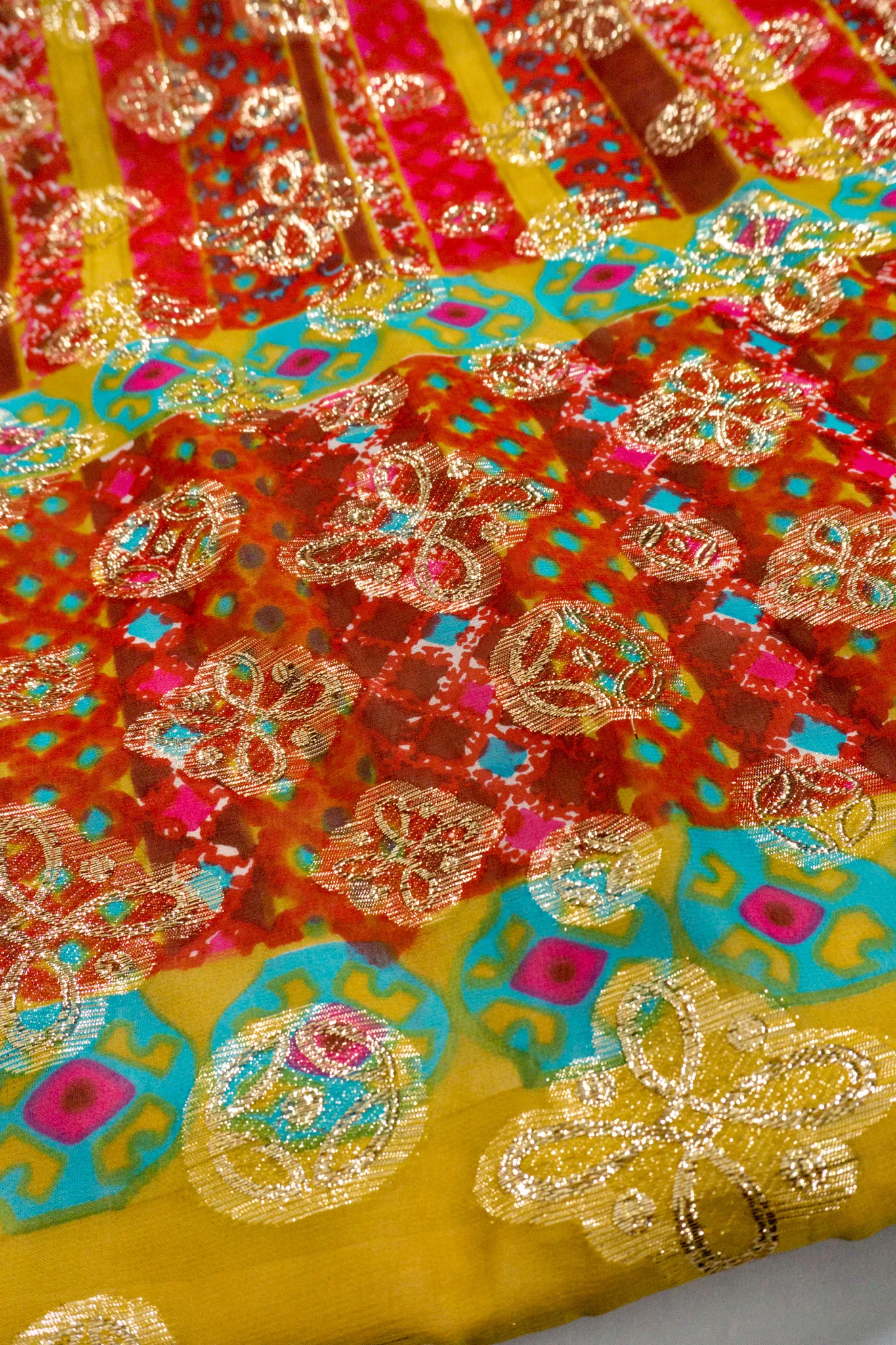 Romantica Metallic Batik Print Dress - Image 8