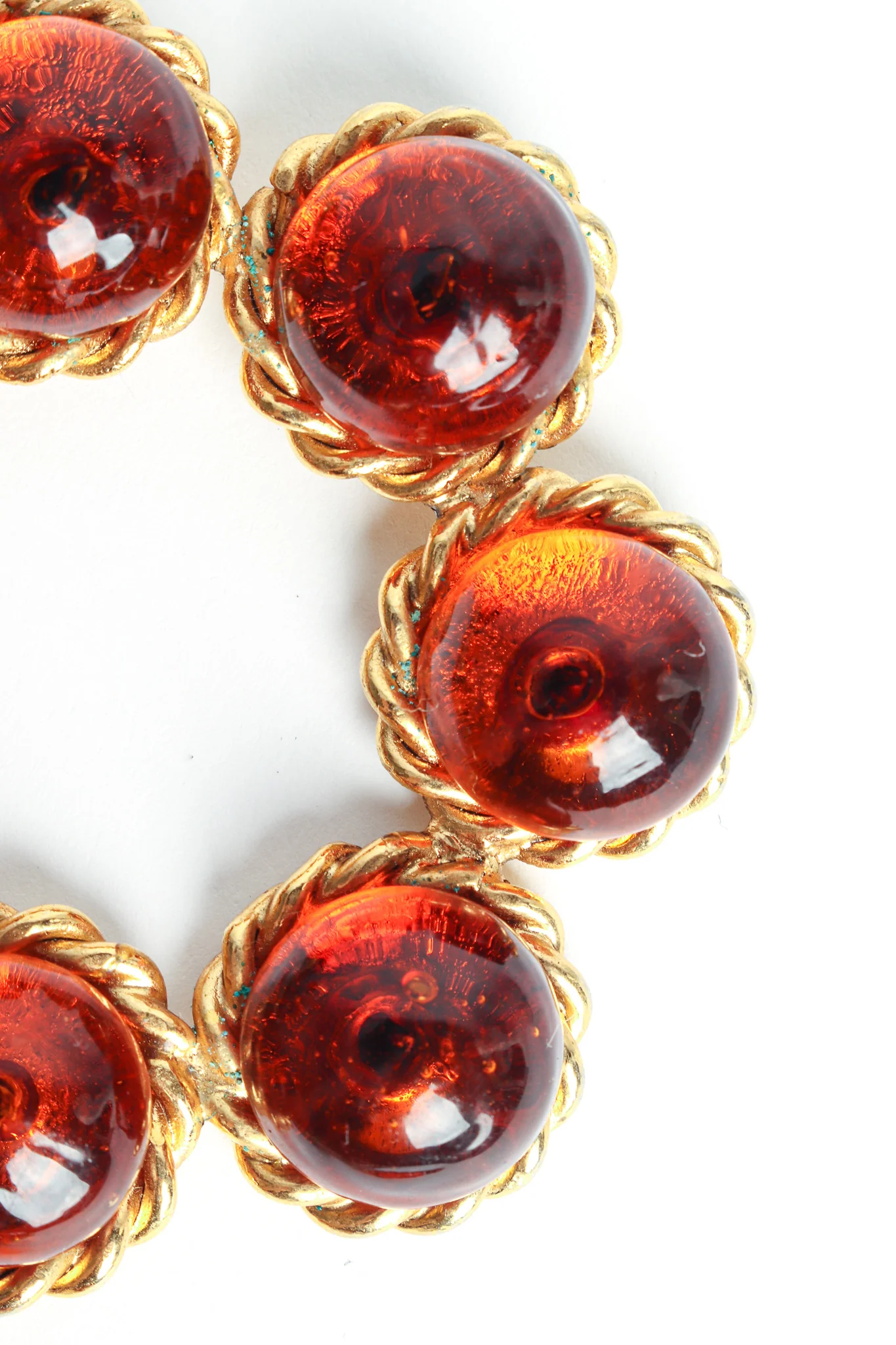 Rope Amber Bead Drop Earrings - Image 5