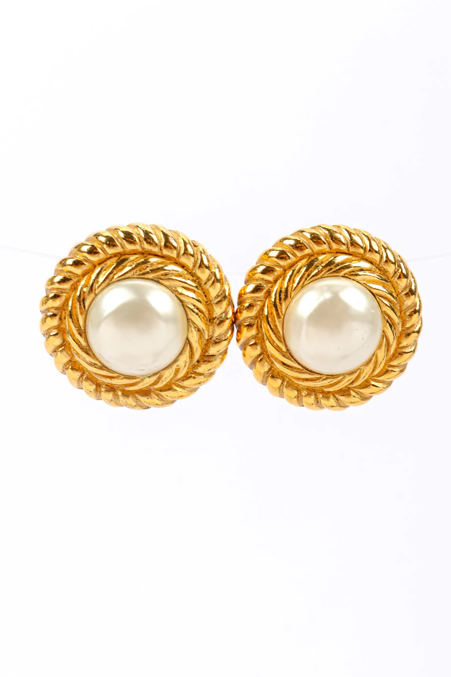 Rope Frame Pearl Earrings - Image 3