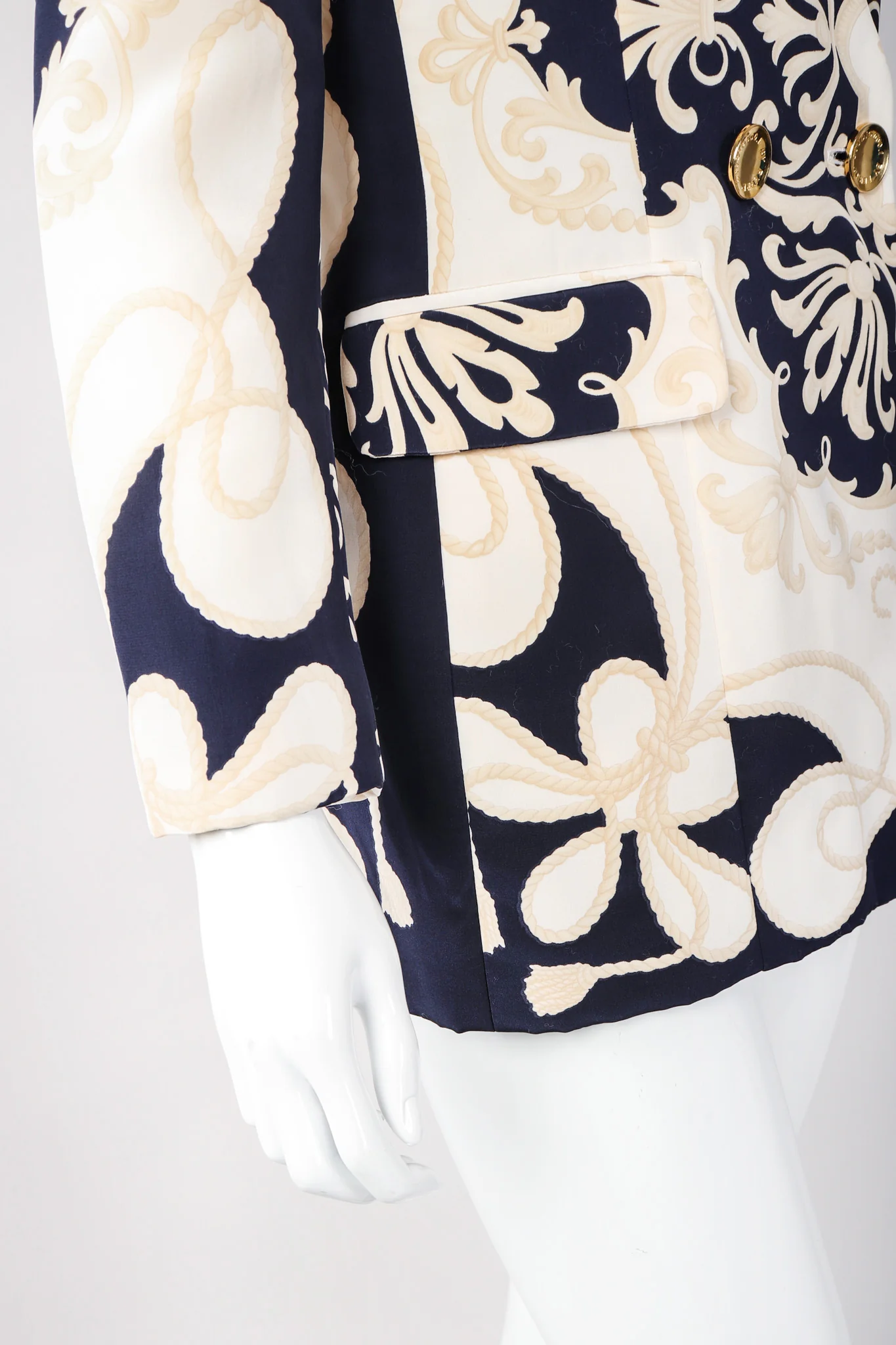 Rope Print Silk Jacket & Blouse Set - Image 12