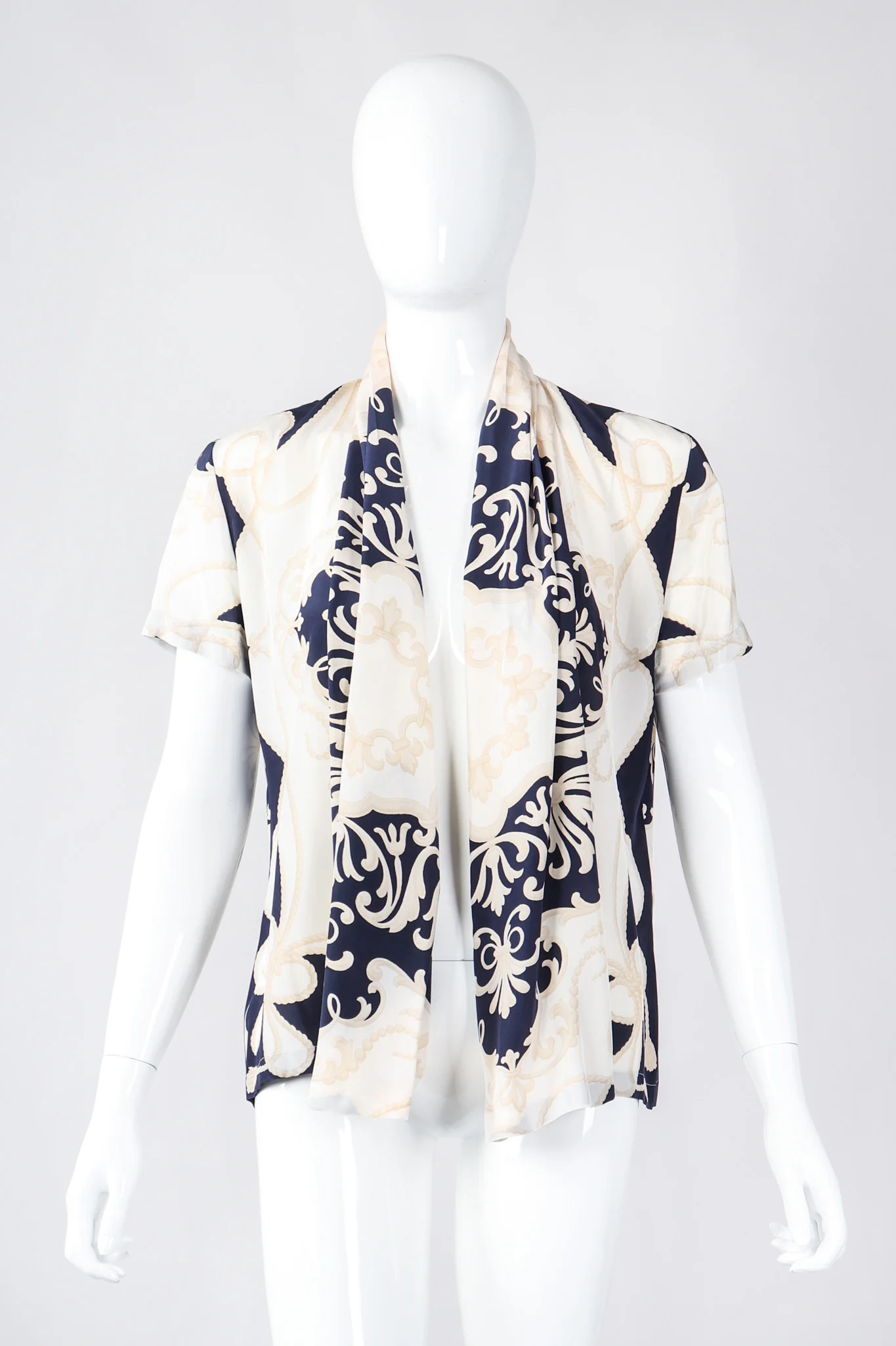 Rope Print Silk Jacket & Blouse Set - Image 20